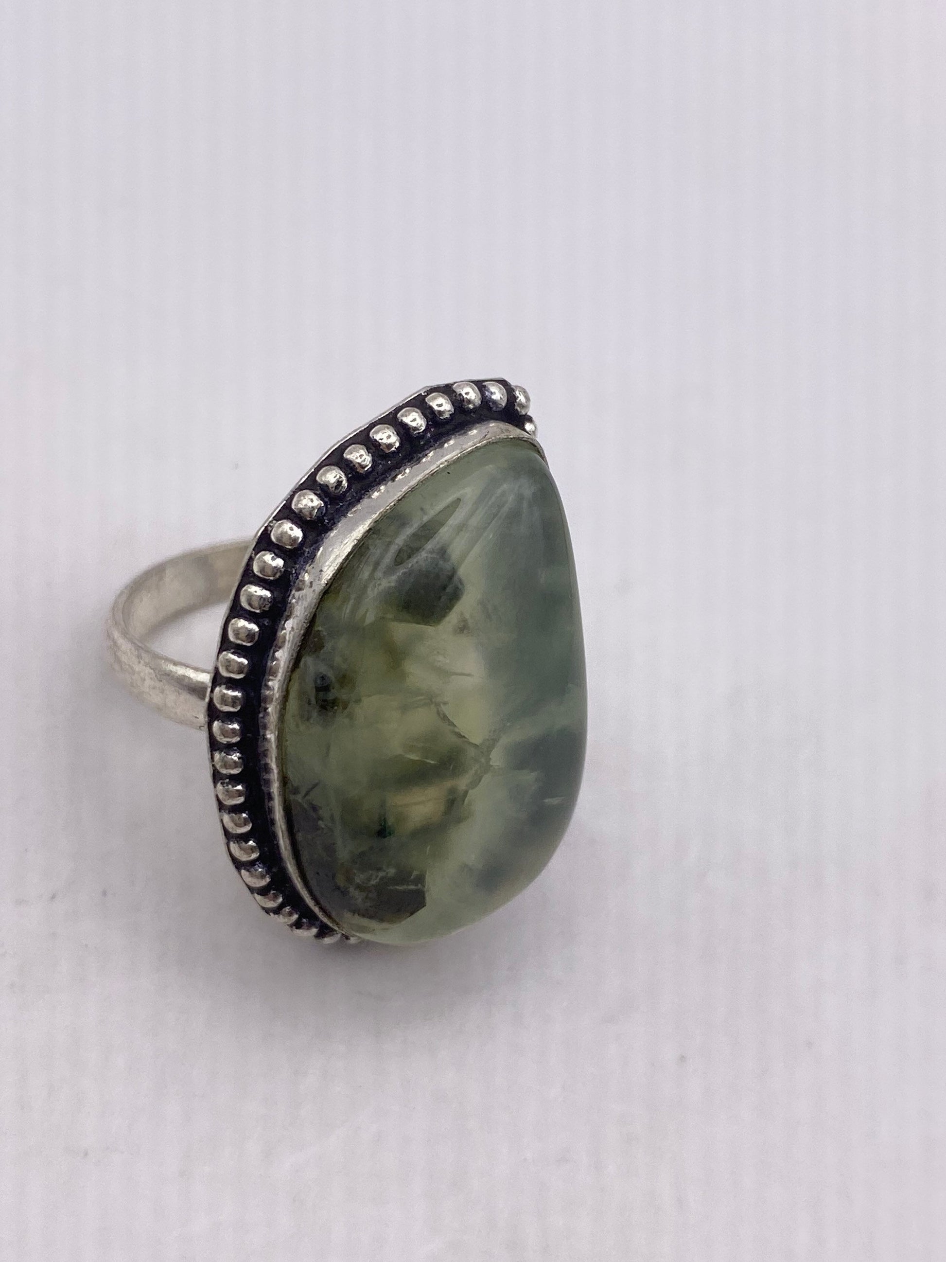 Vintage Green Moss Agate Cocktail Ring