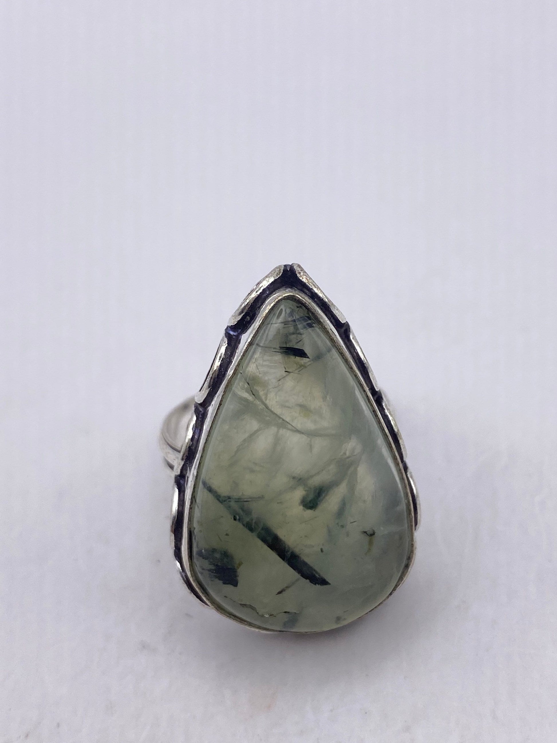 Vintage Green Moss Agate Cocktail Ring