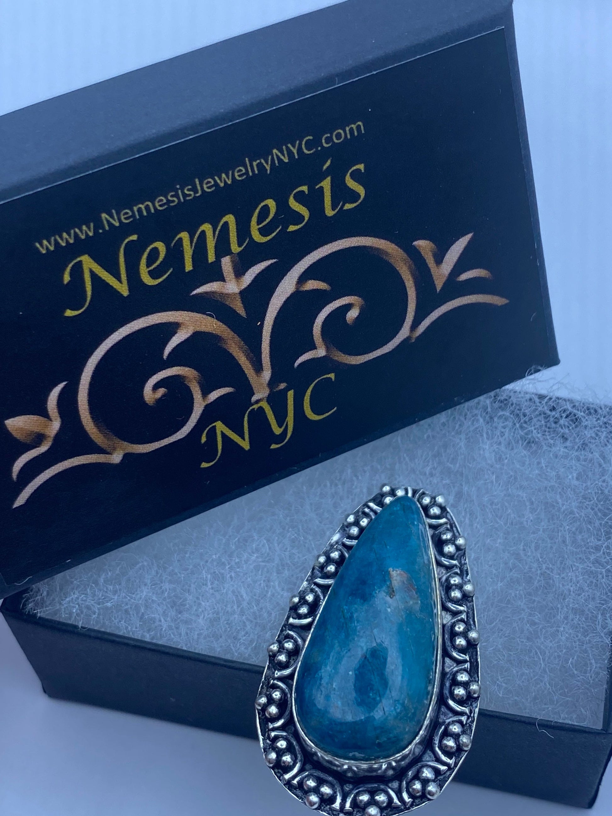 Vintage Genuine Blue White Rainbow Moonstone Ring