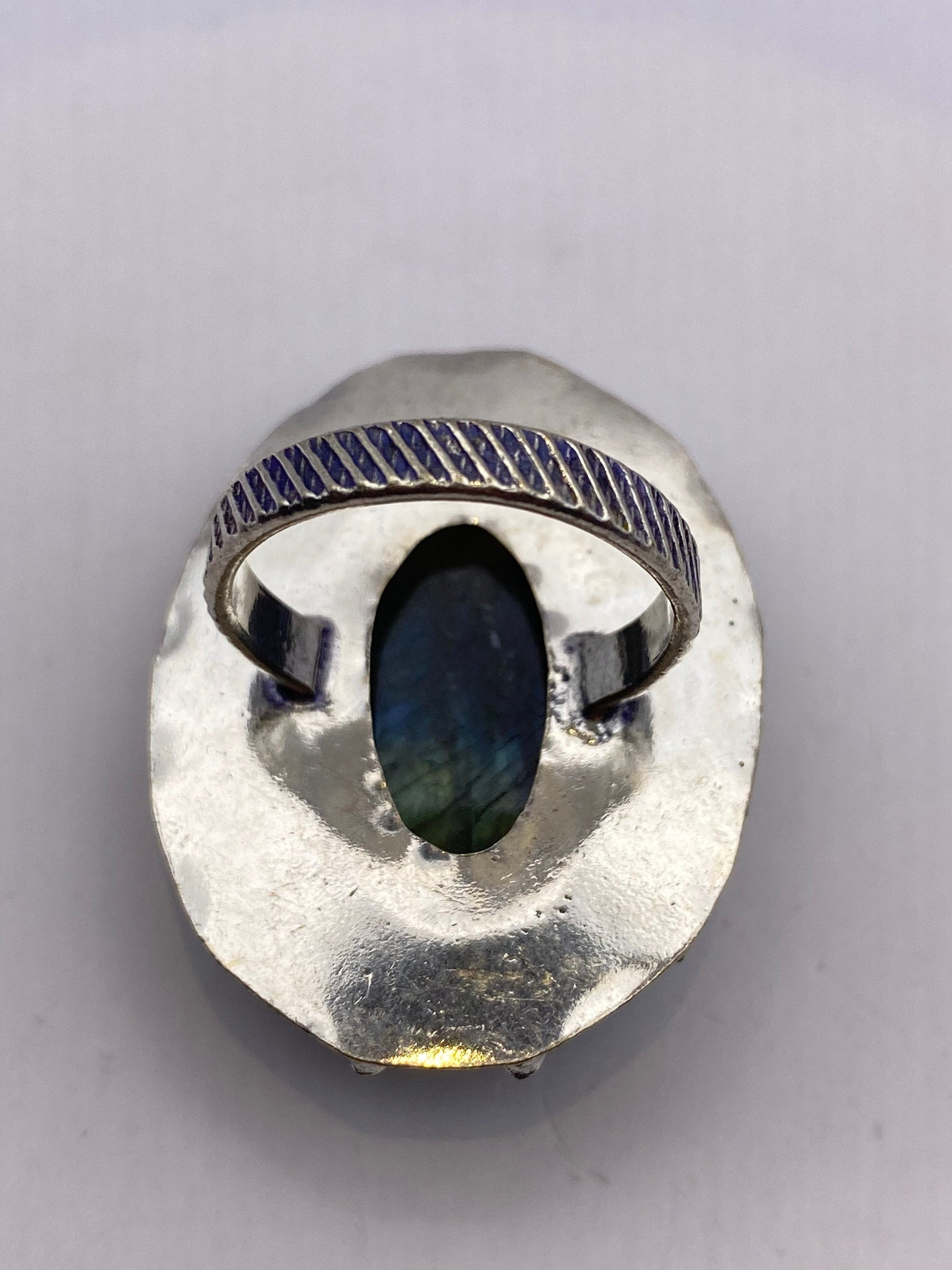 Vintage Rainbow Labradorite Statement Ring