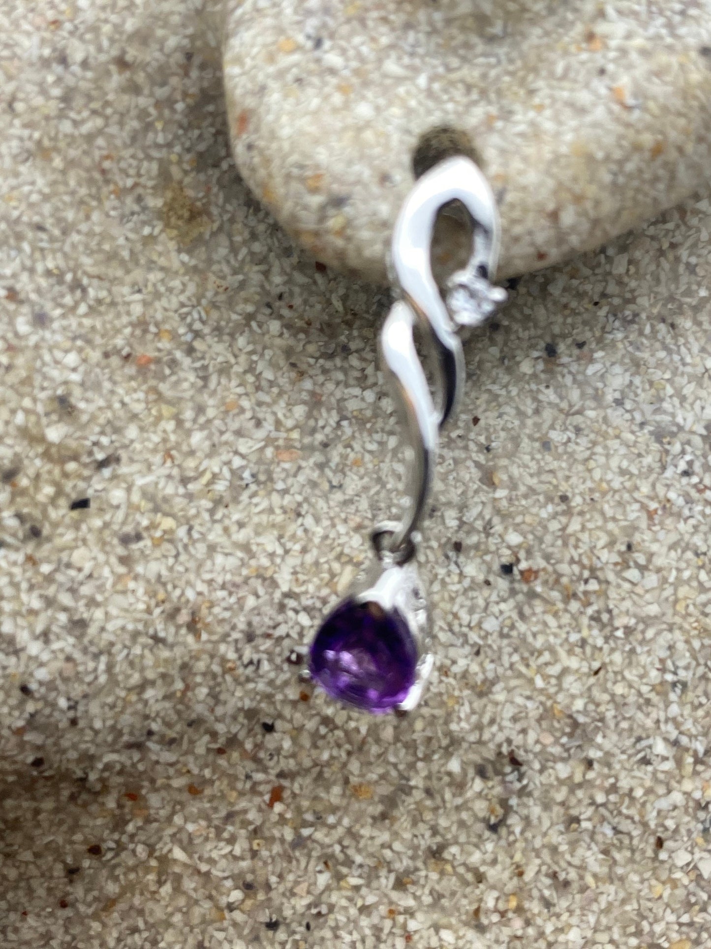 Vintage Purple Amethyst Earrings 925 Sterling Silver Studs