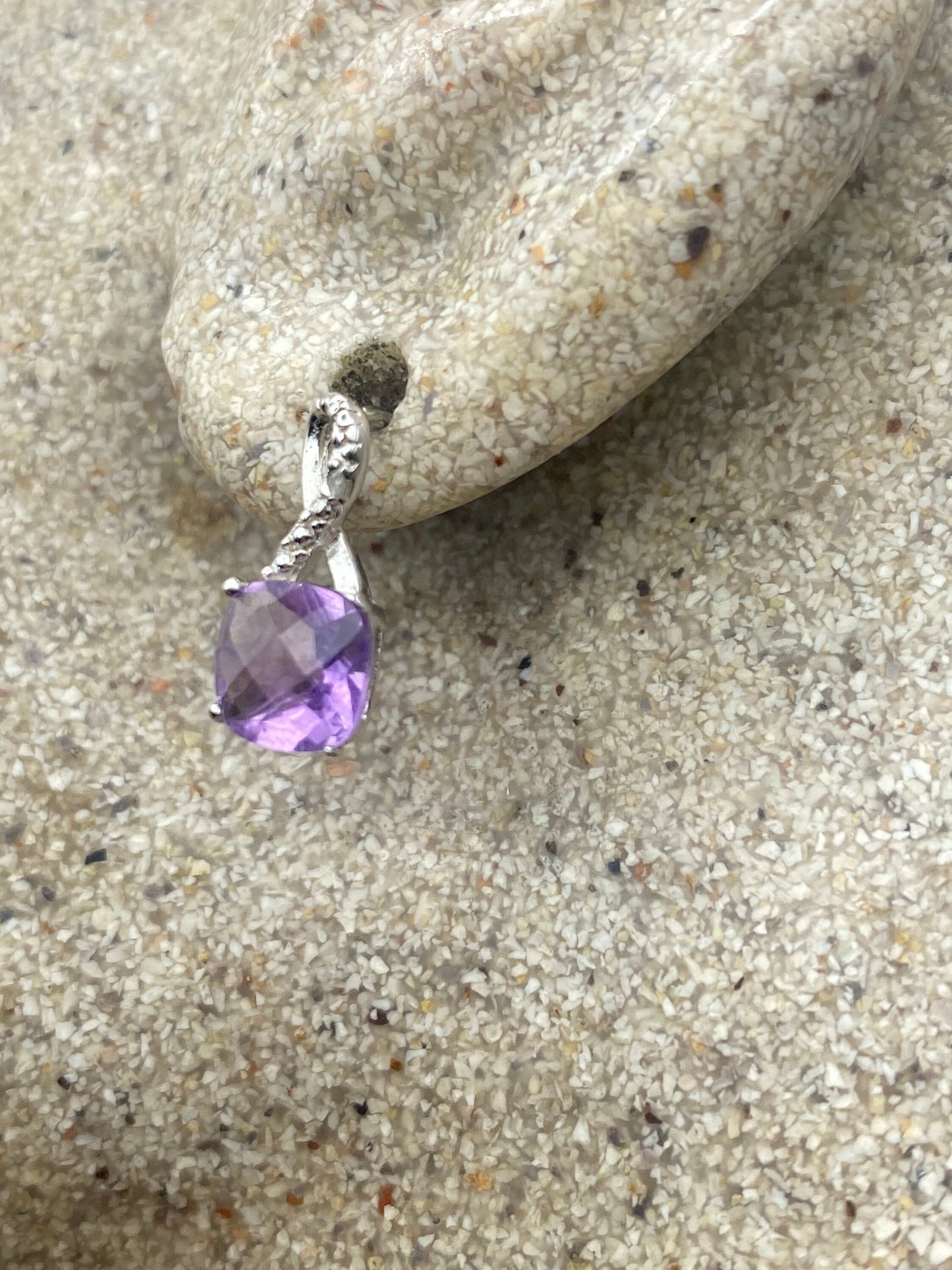 Vintage Purple Amethyst Earrings 925 Sterling Silver Studs