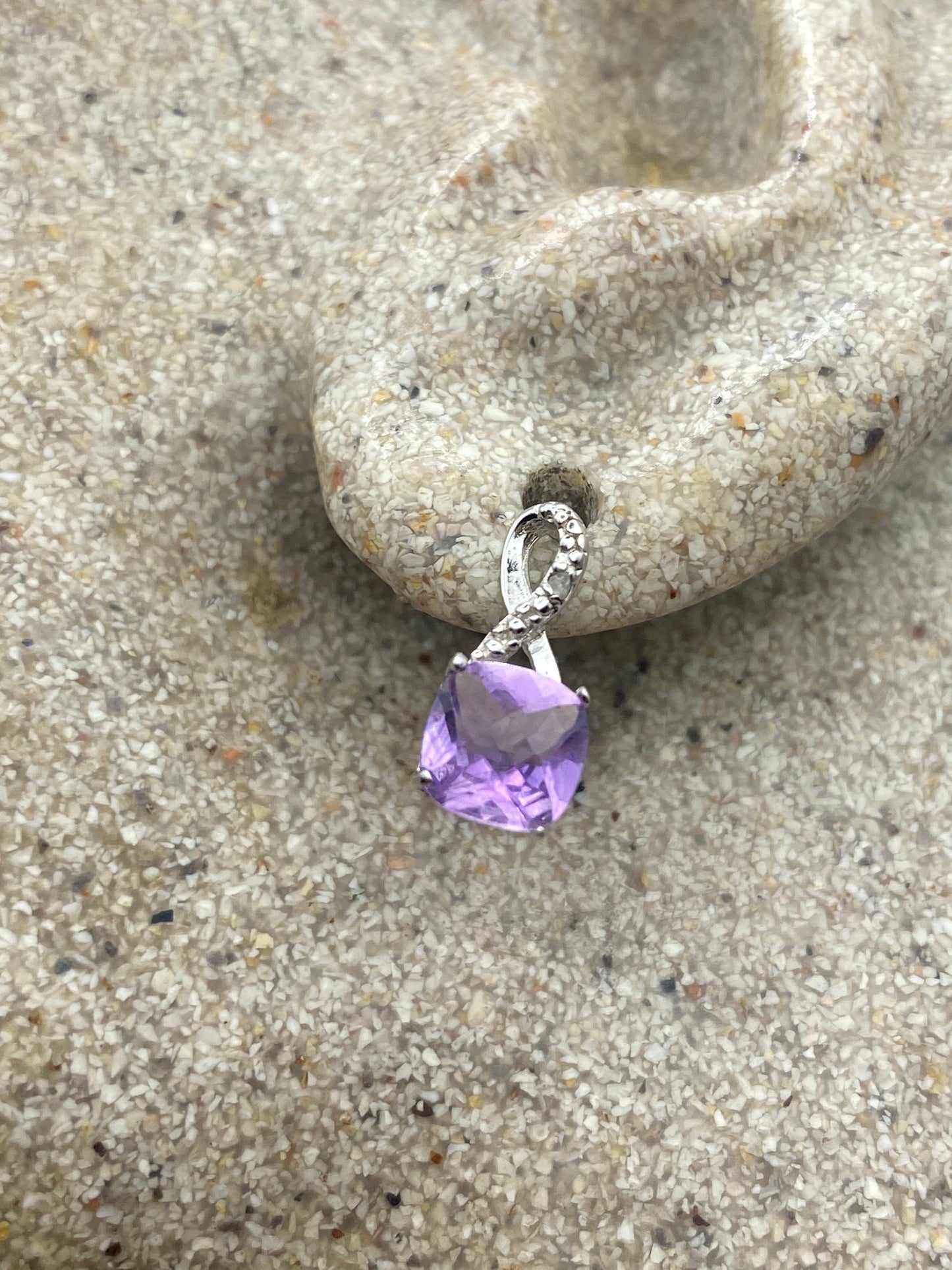 Vintage Purple Amethyst Earrings 925 Sterling Silver Studs