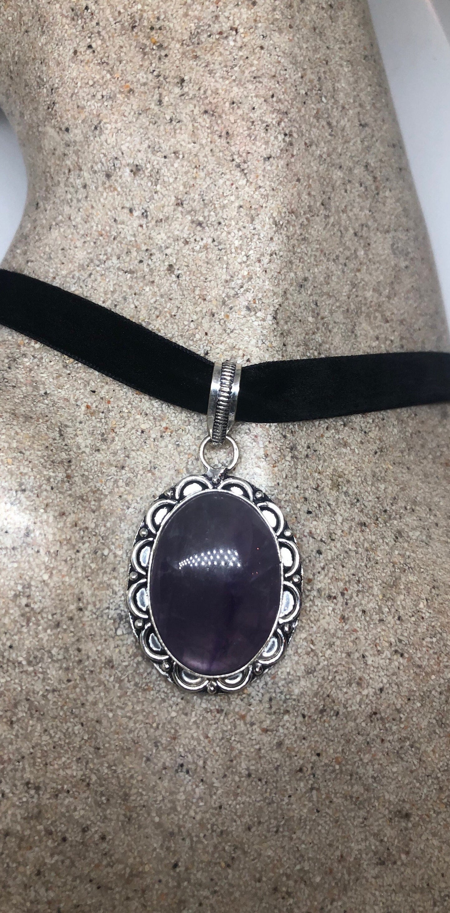 Vintage Purple Amethyst Choker Necklace