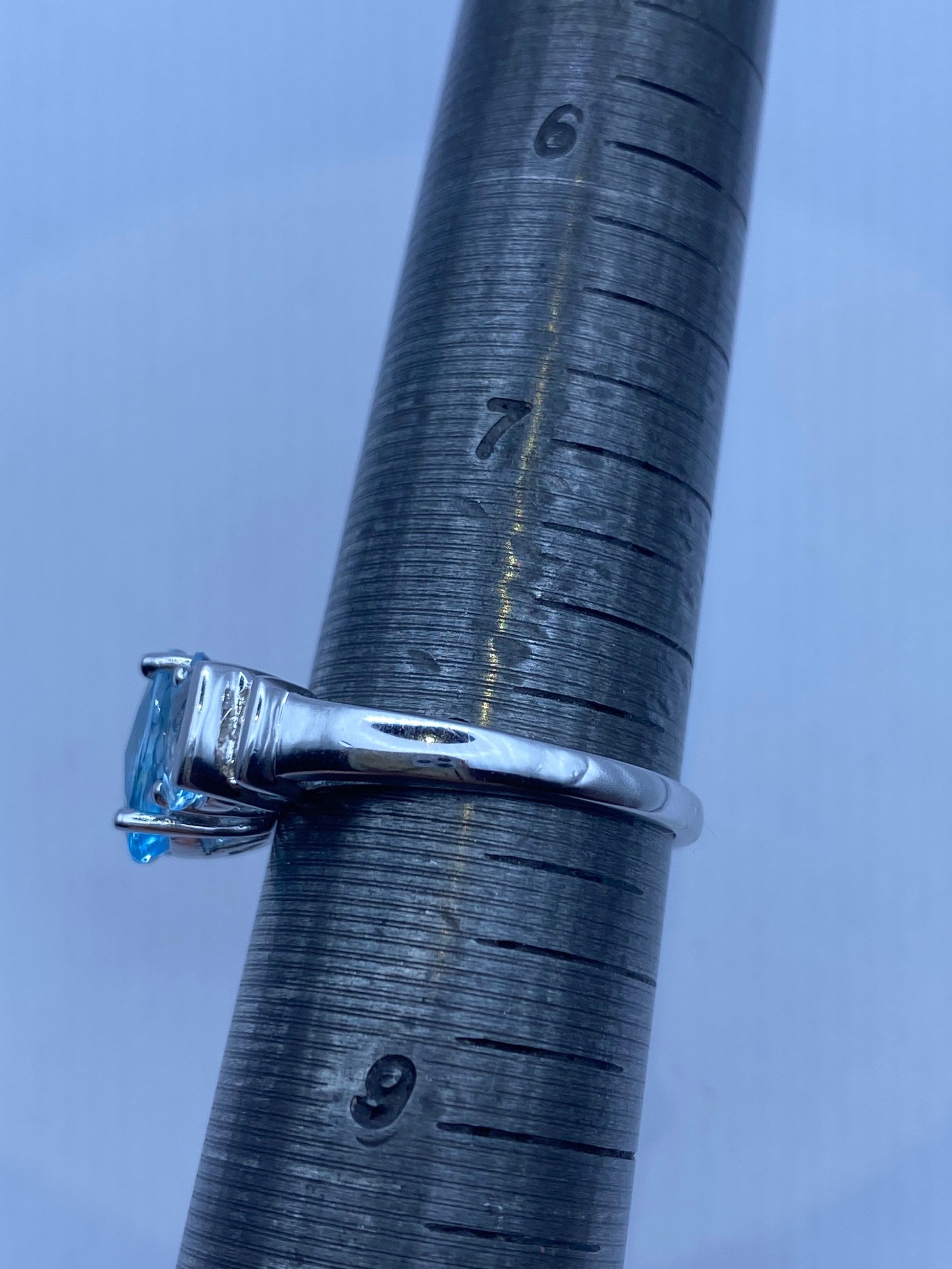 Vintage Blue Topaz 925 Sterling Silver Ring