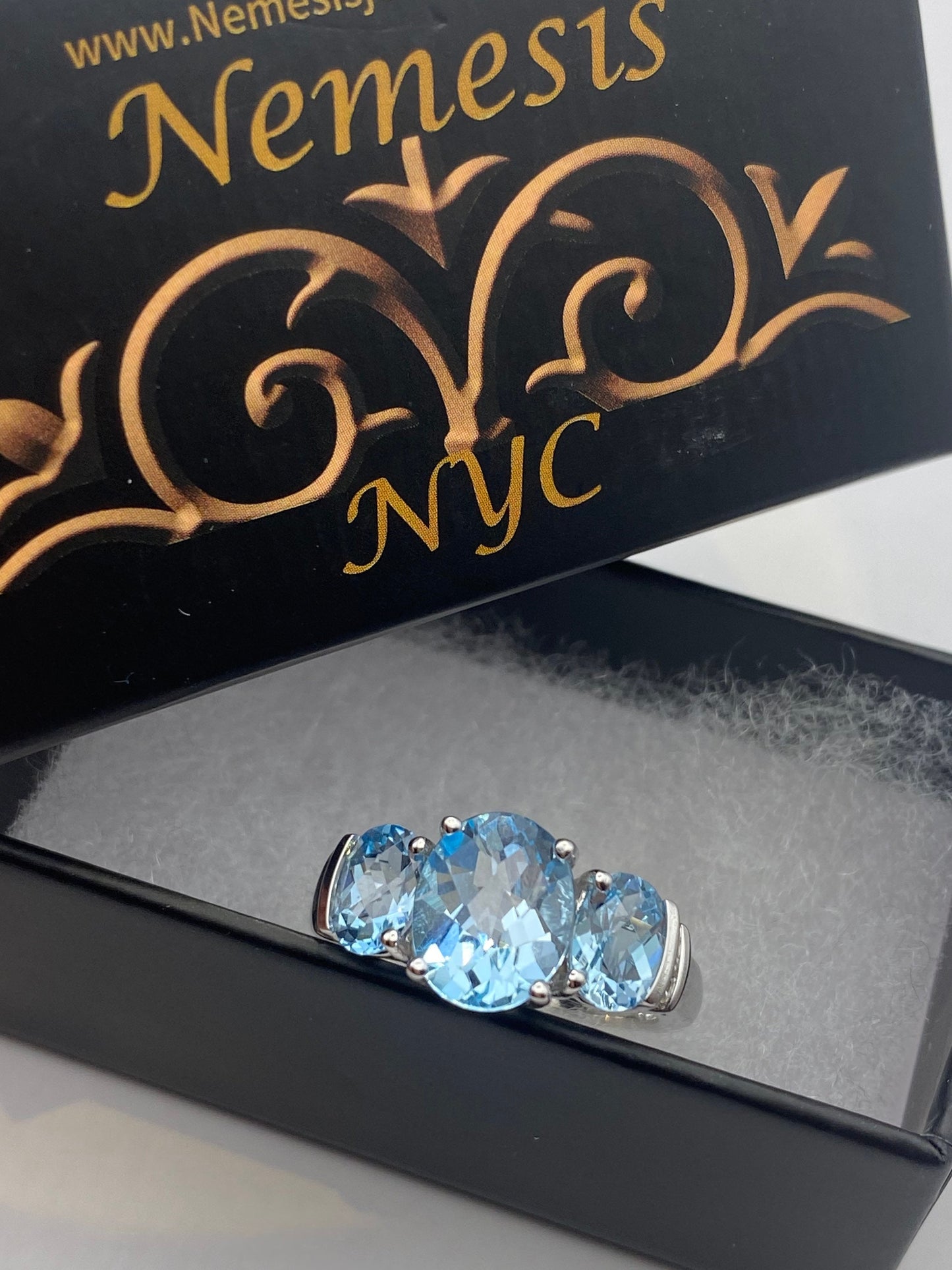 Vintage Blue Topaz 925 Sterling Silver Ring