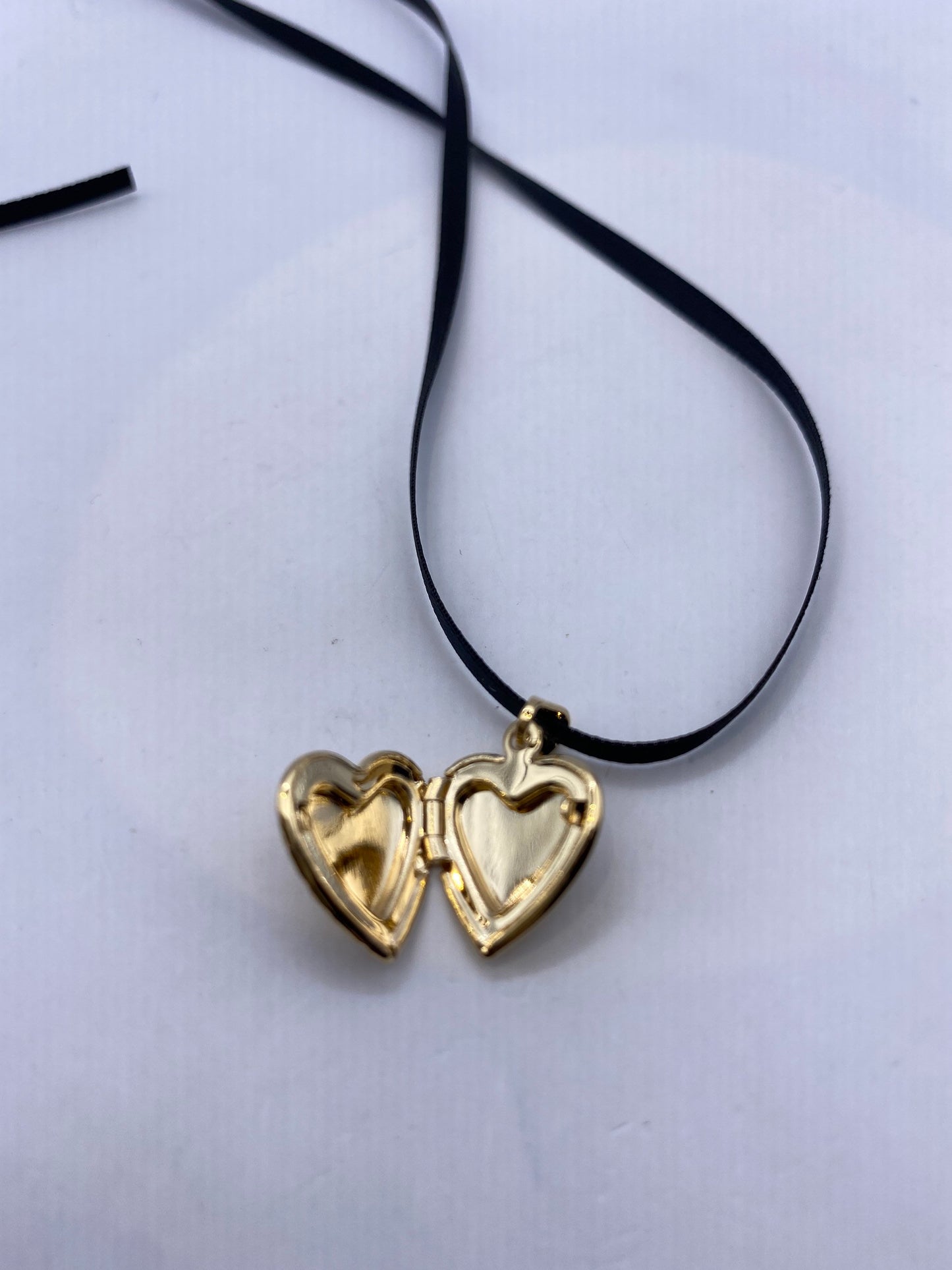 Vintage Heart Locket Choker Gold Filled Necklace