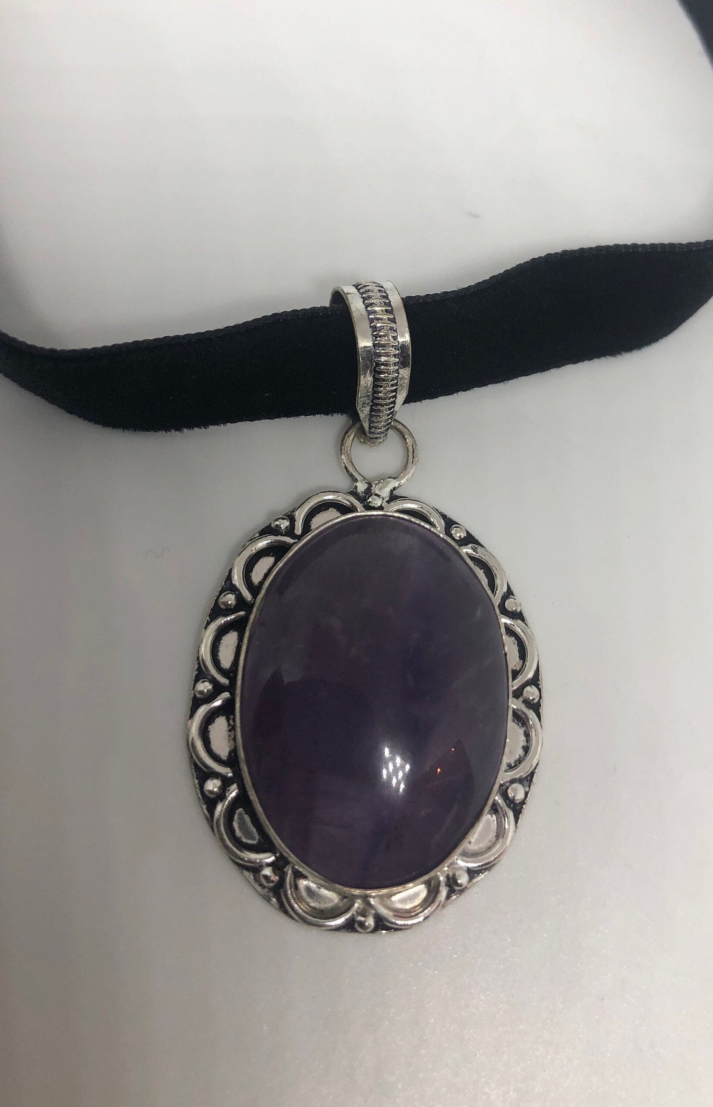 Vintage Purple Amethyst Choker Necklace