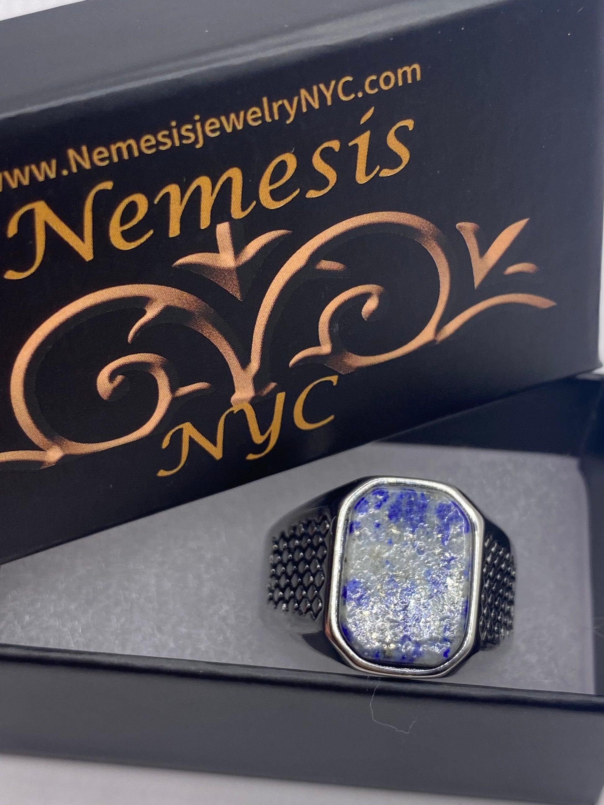 Vintage Blue Lapis Lazuli Mens Ring