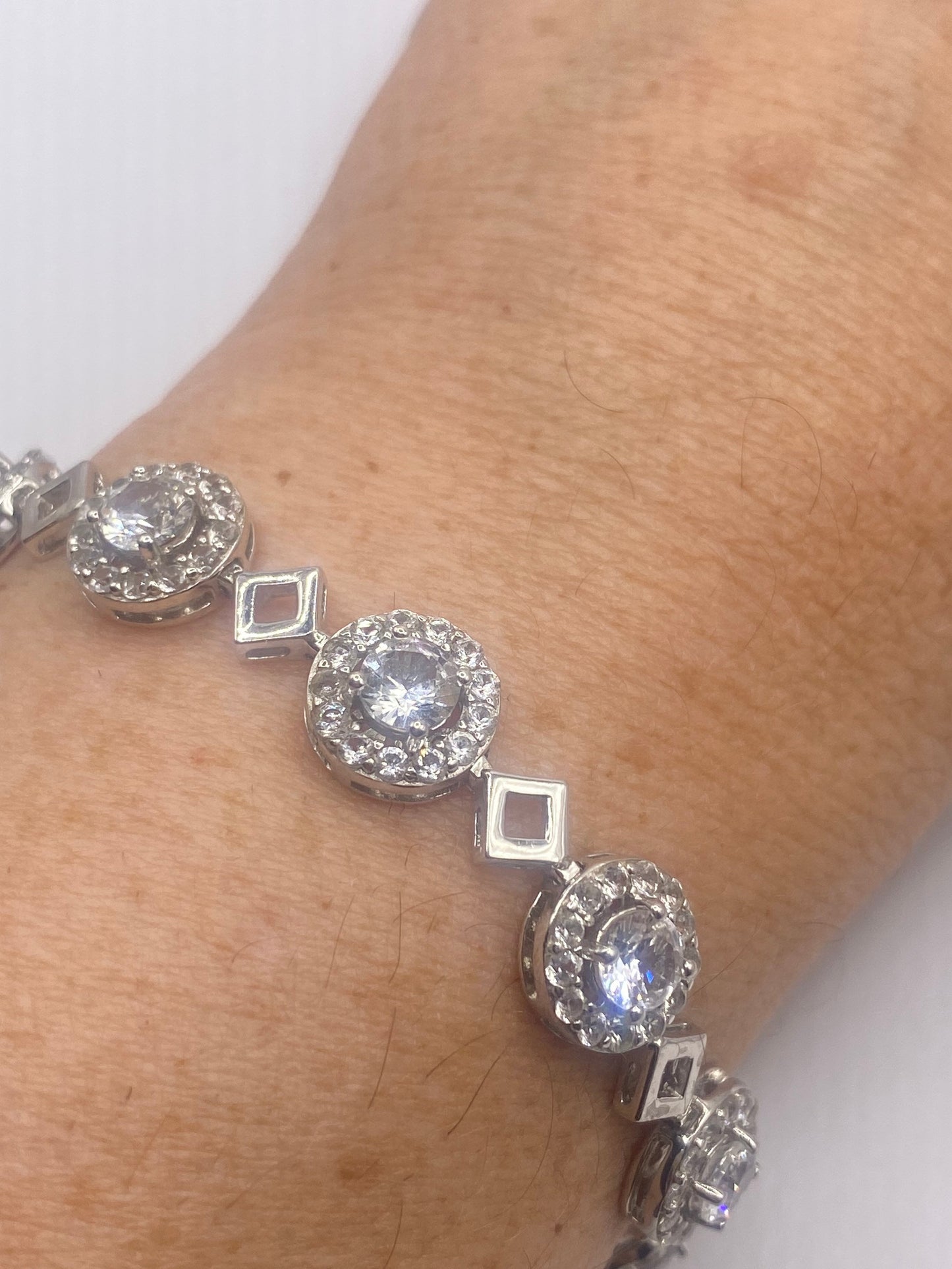 White Sapphires 925 Sterling Silver Tennis Bracelet