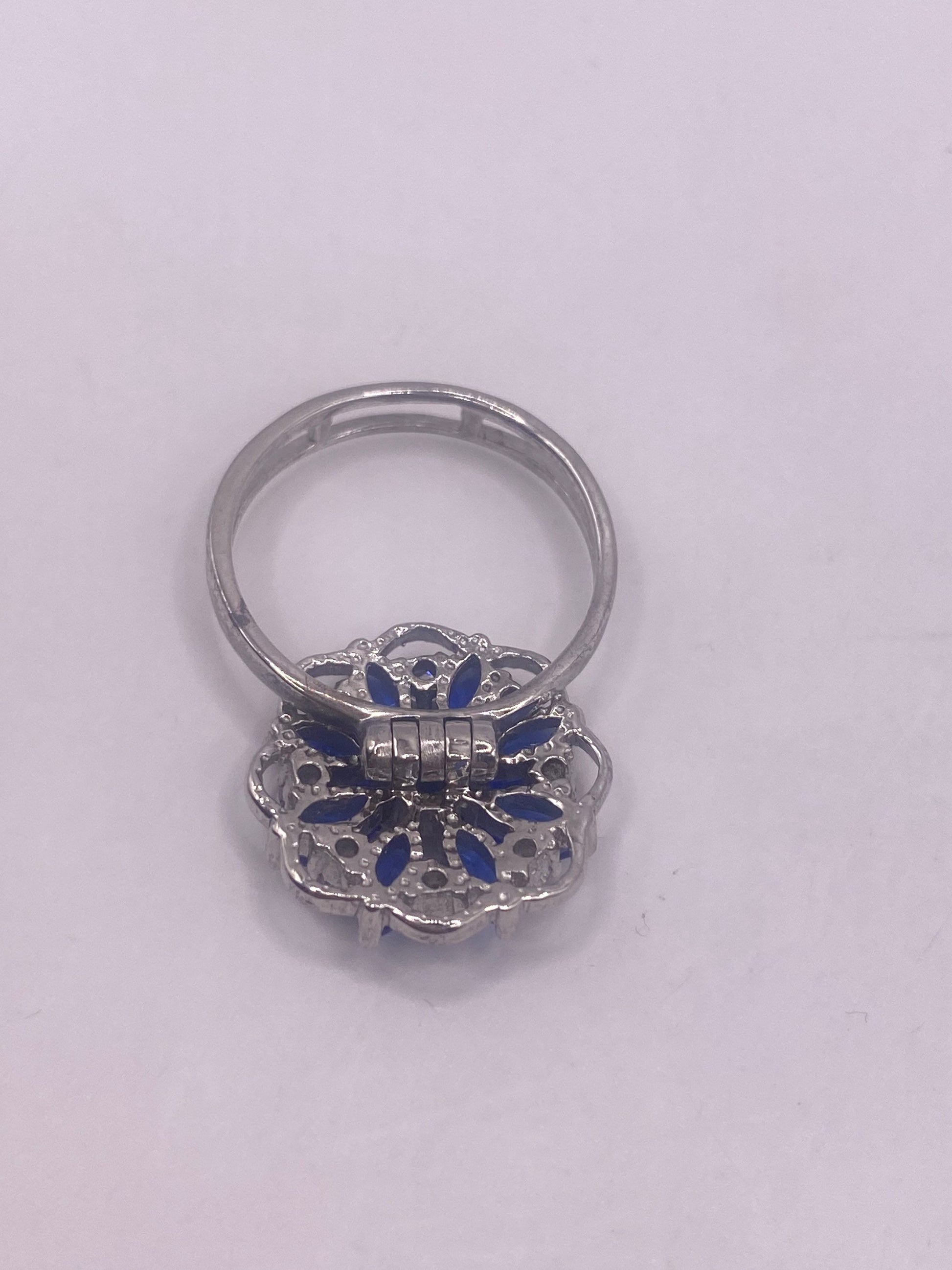 Vintage Blue Iolite 925 Sterling Silver Ring Size 7
