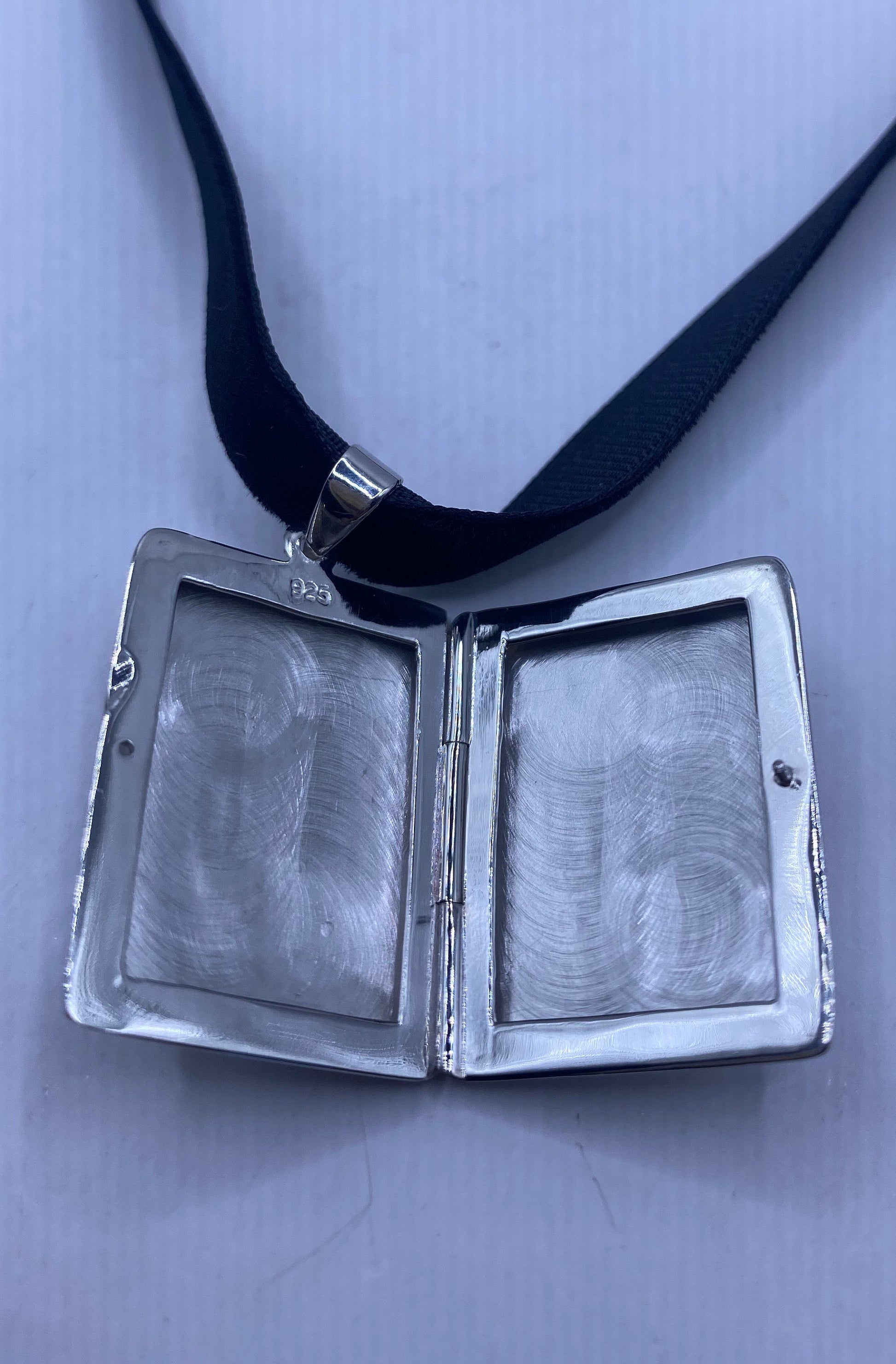 Vintage Silver Locket | Deco Choker 925 Sterling Silver Necklace