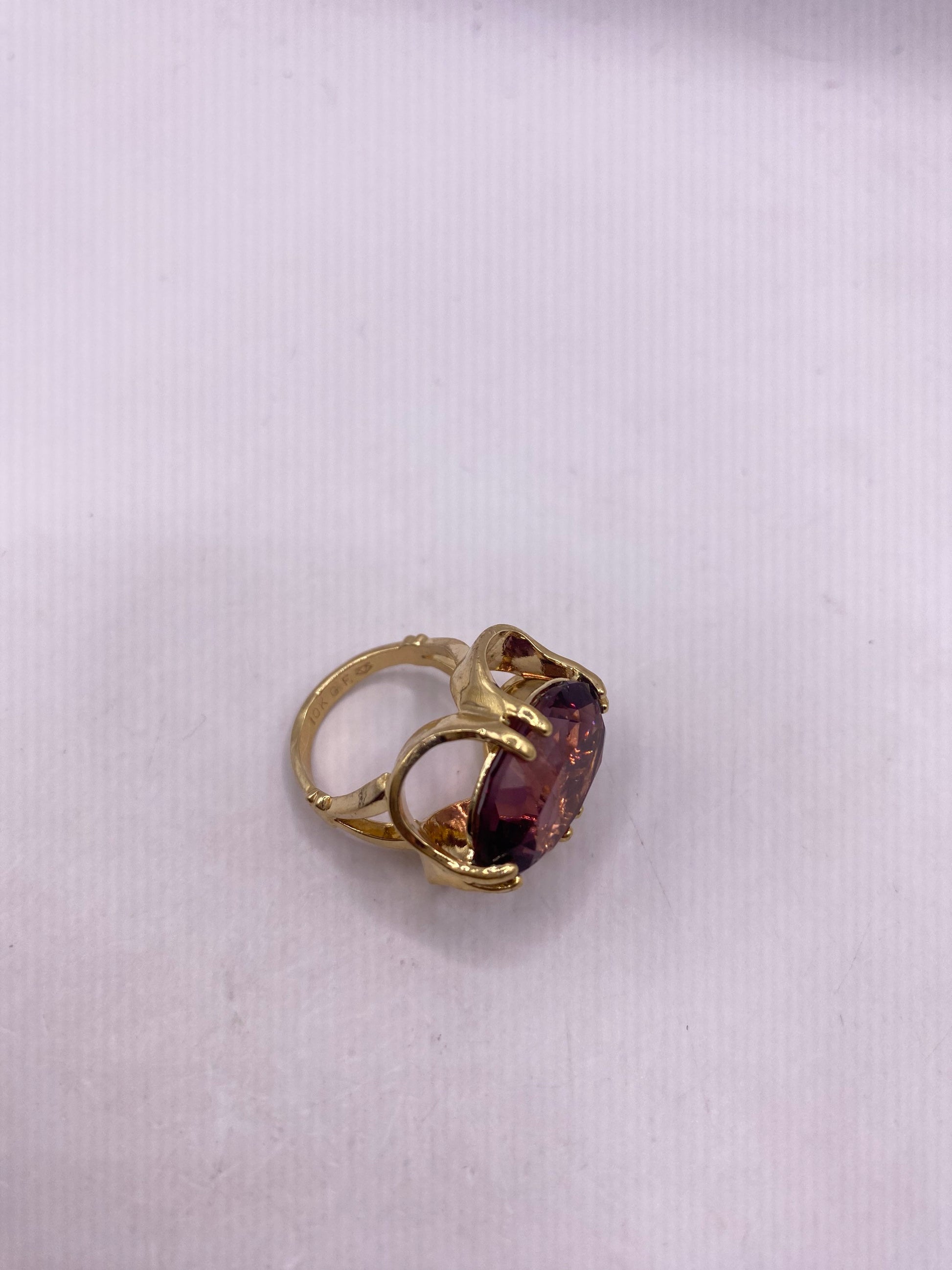 Vintage Gold Filled Purple Crystal Cocktail Ring