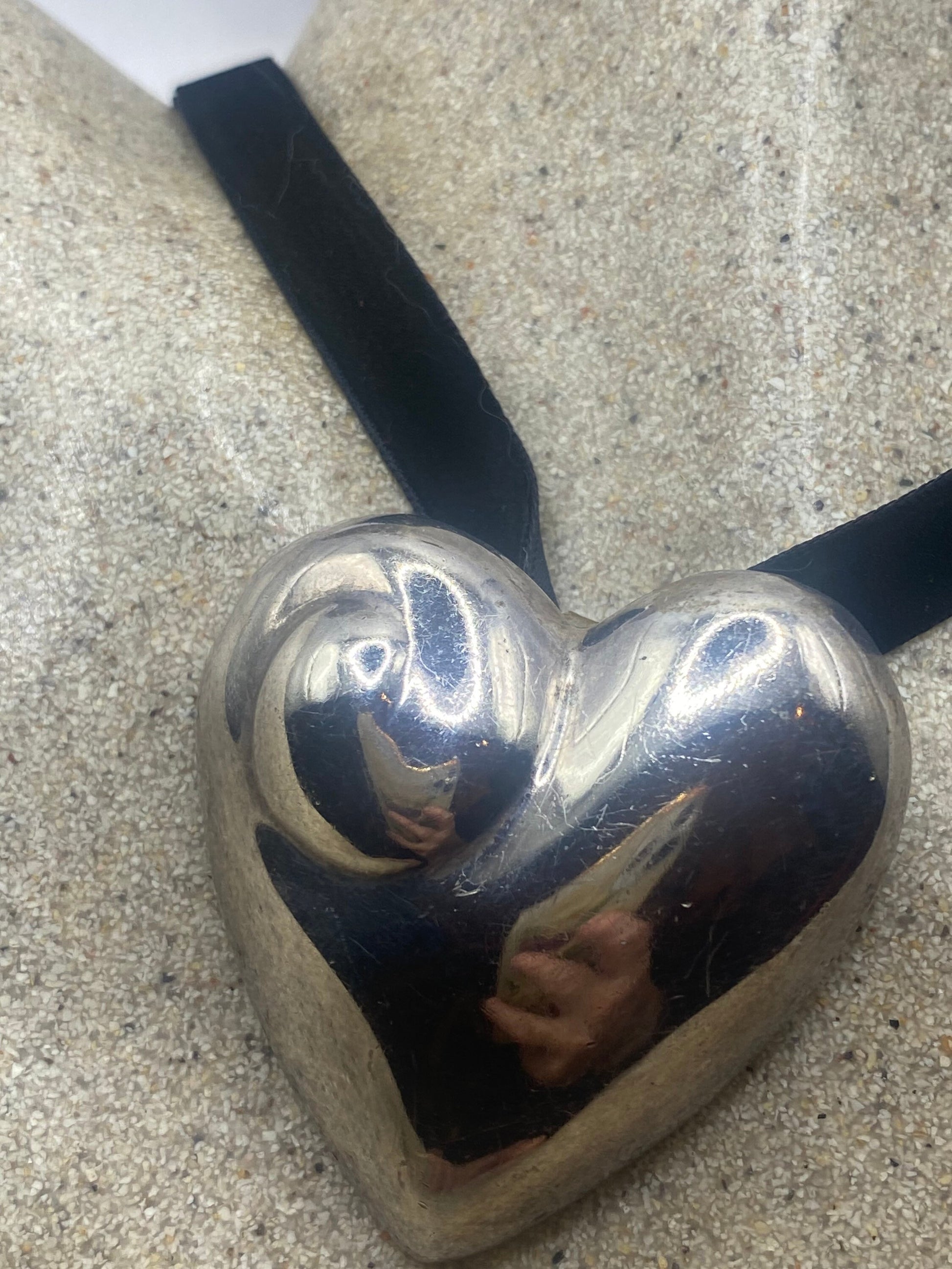 Vintage Heart Pendant 925 Sterling Silver Choker Necklace