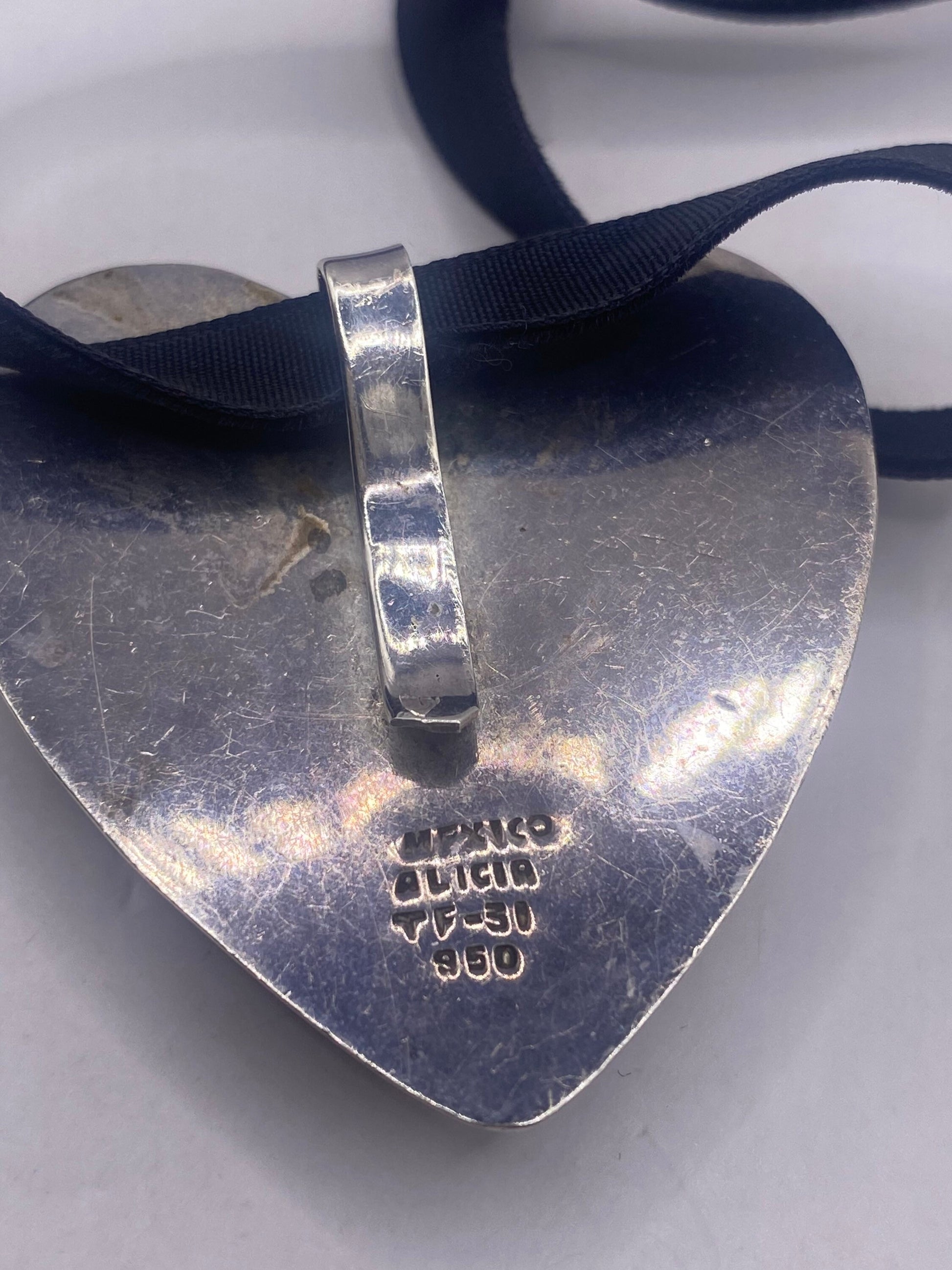 Vintage Heart Pendant 925 Sterling Silver Choker Necklace