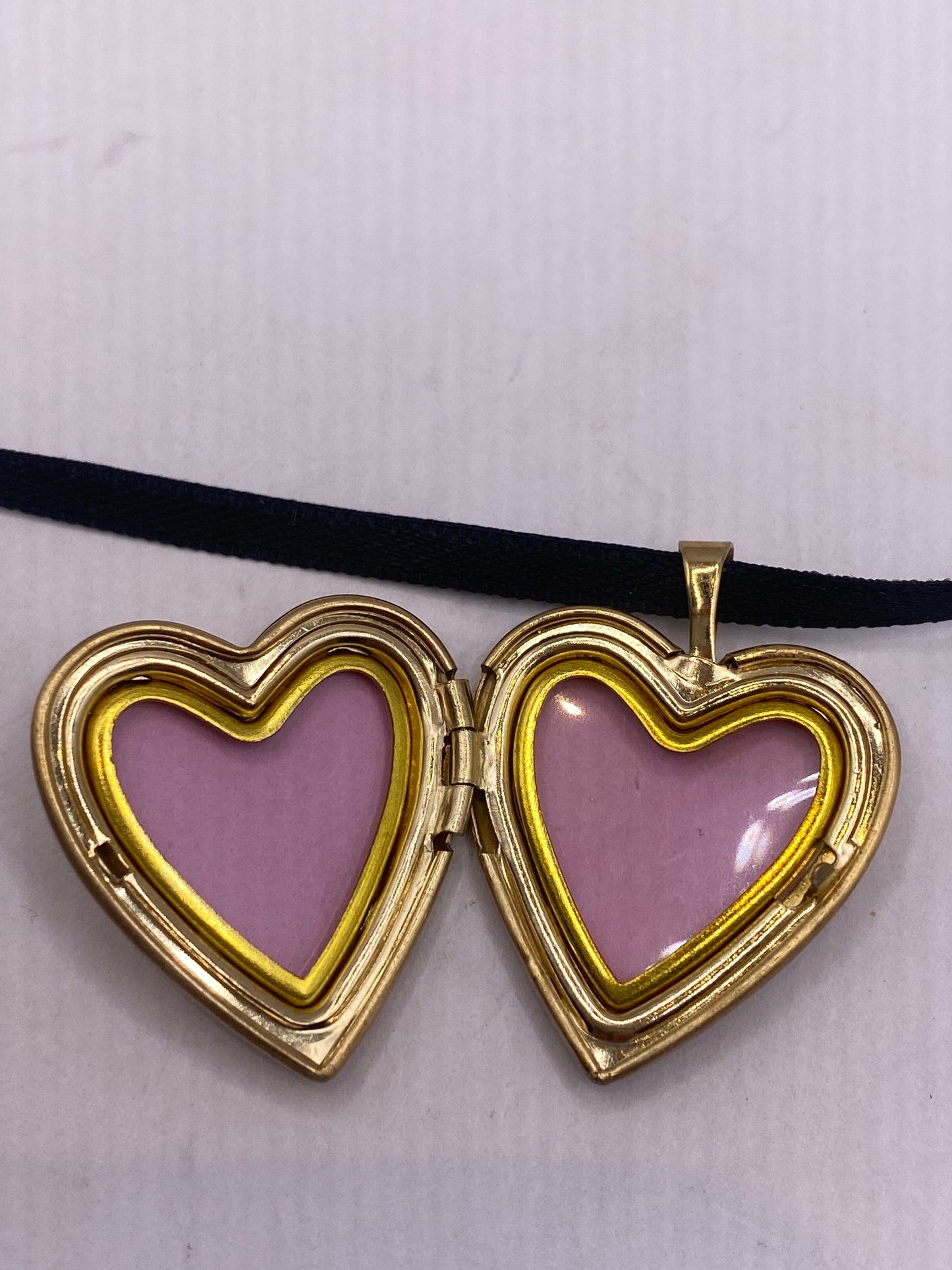 Vintage Heart Locket Choker Gold Filled MOM Necklace