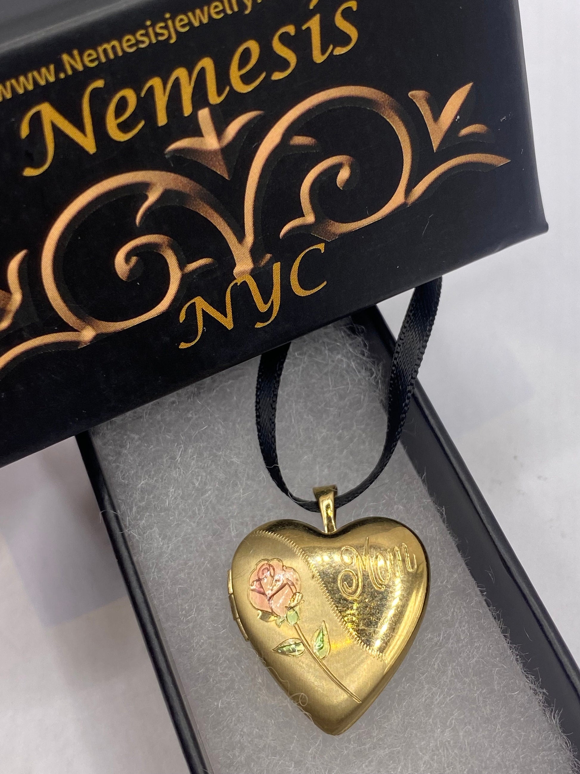 Vintage Heart Locket Choker Gold Filled MOM Necklace