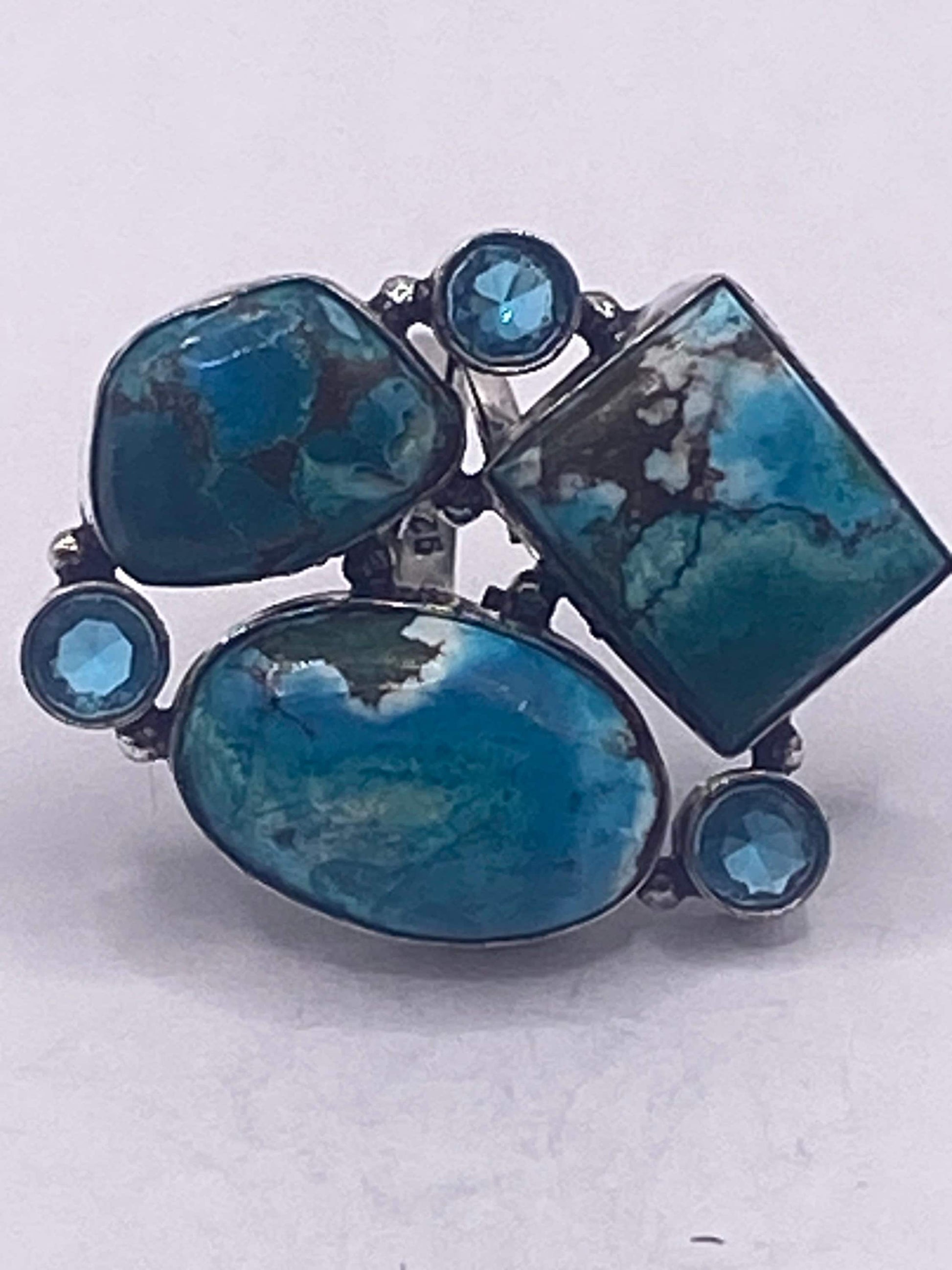 Vintage Blue Genuine Tibetan Turquoise Ring Size 7.5