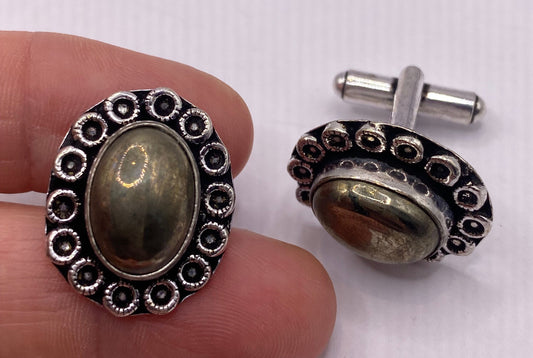 Vintage Pyrite Cuff Links