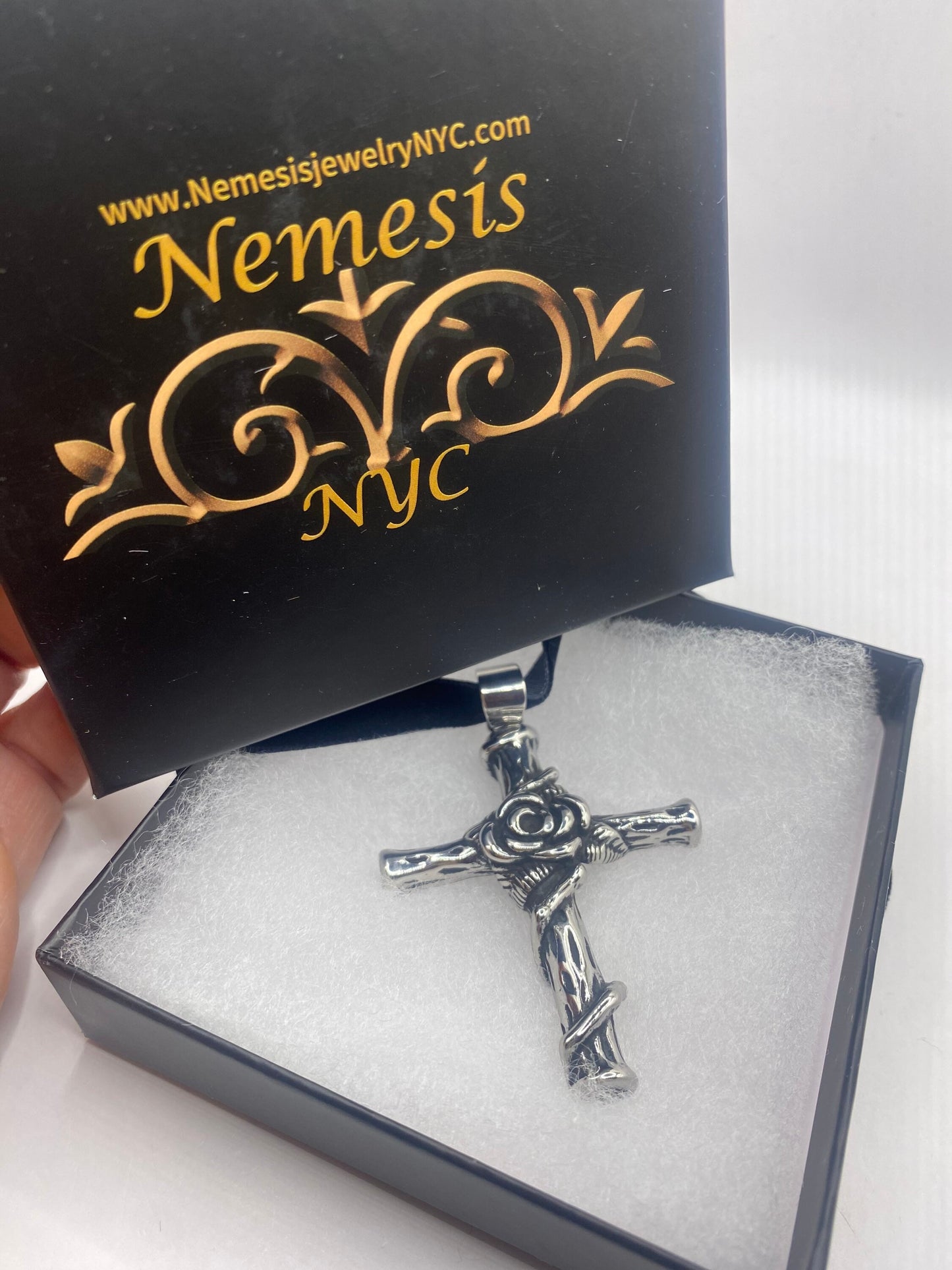 vintage Celtic Stainless Steel Cross pendant necklace