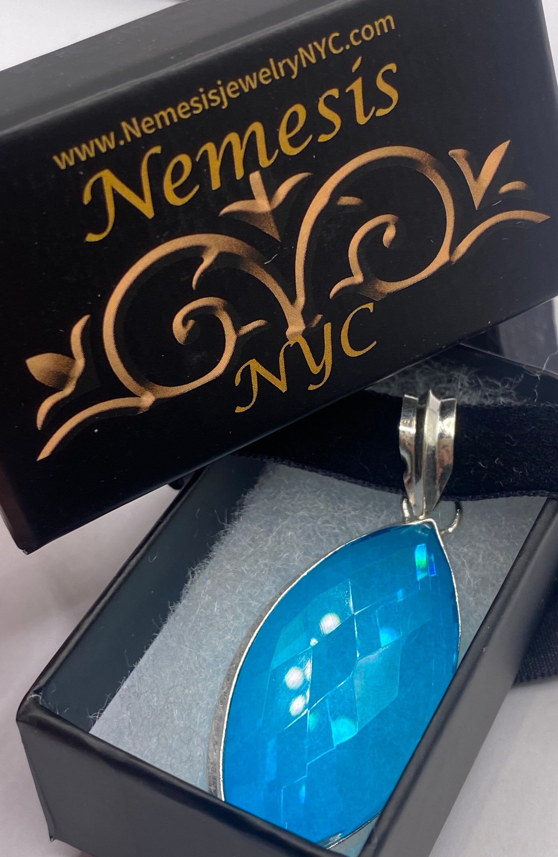 Vintage Blue Aqua Glass Choker Silver Finished Necklace