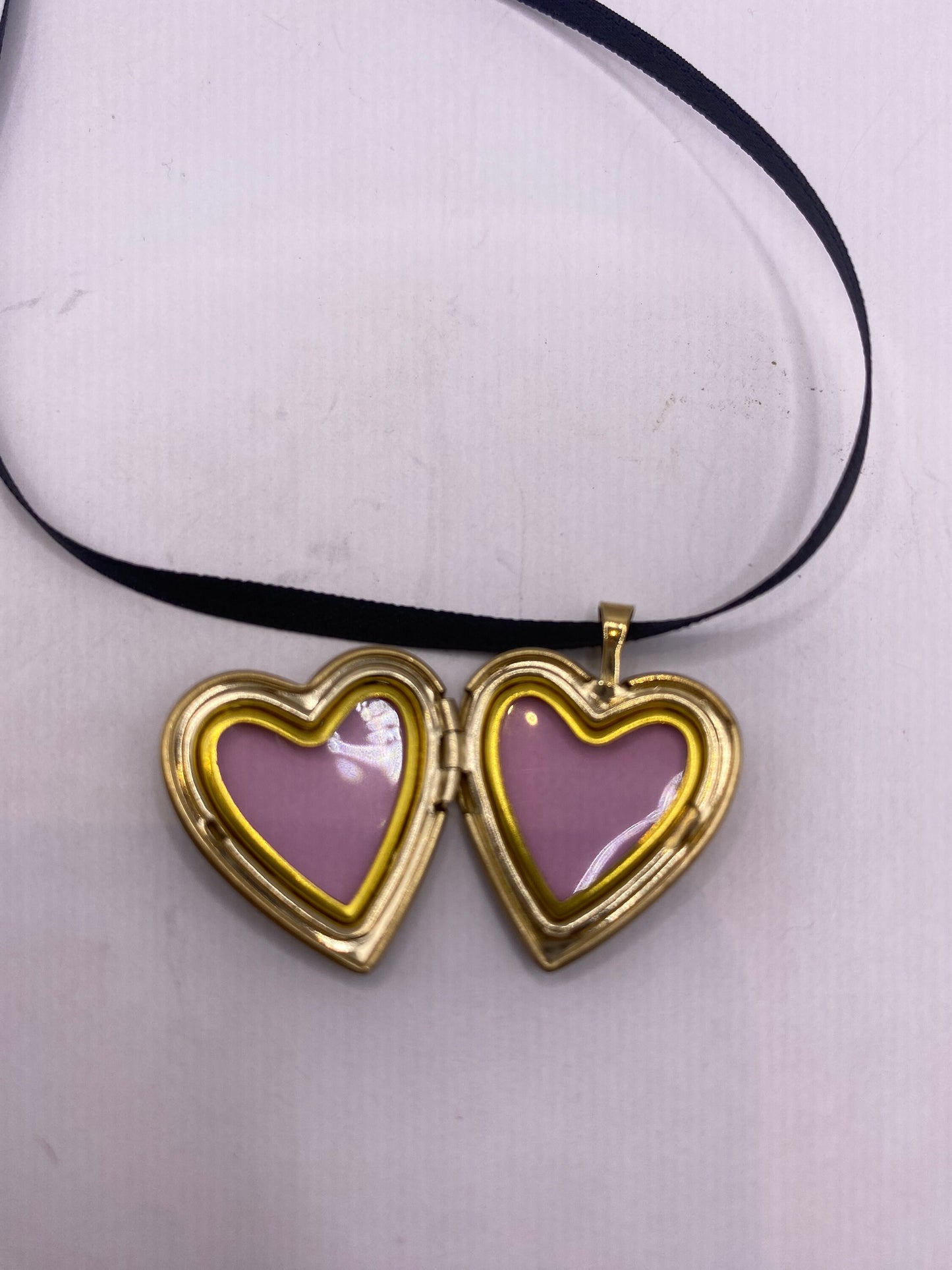 Vintage Gold Locket | Tiny Heart 9k Gold Filled Pendant Photo Memory Charm Engraved #1 Mom | Choker Necklace