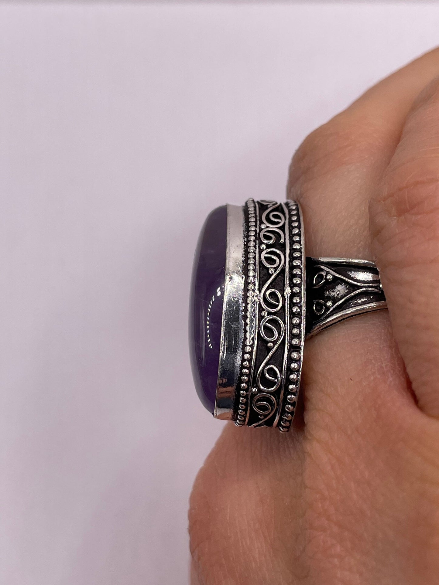 Vintage Genuine Amethyst Ring Size 7.25