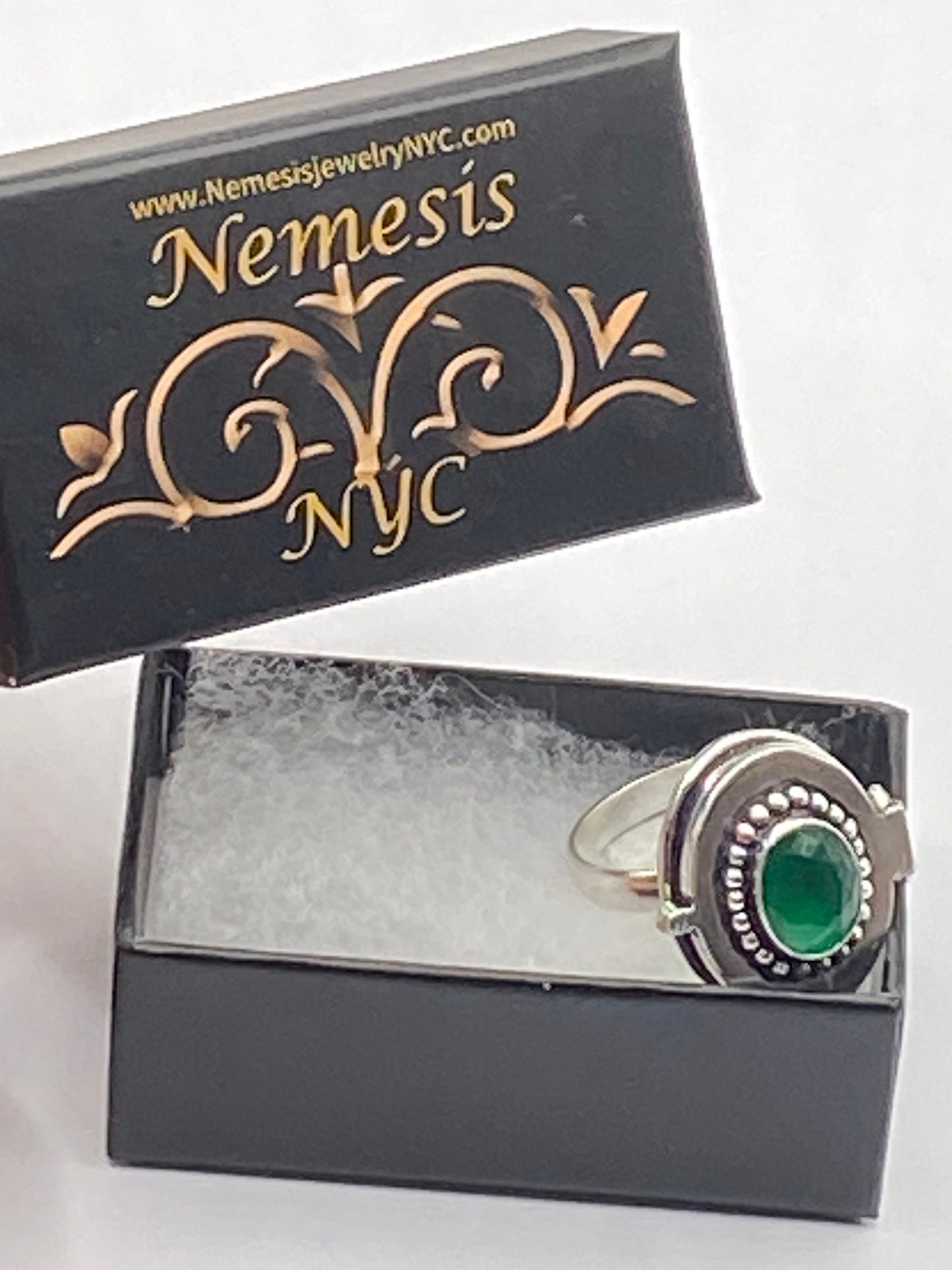 Vintage White Bronze Poison Pillbox Ring