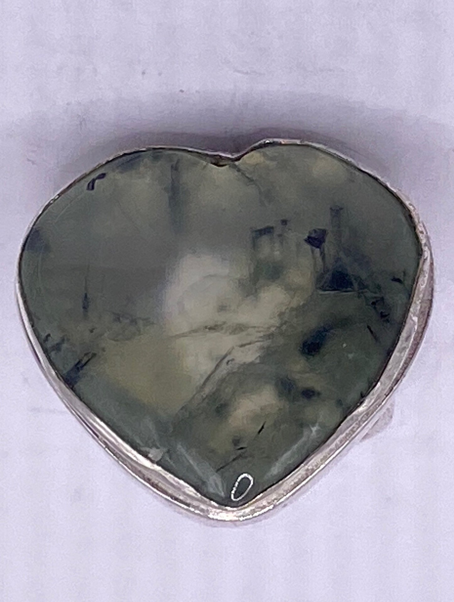 Vintage Green Nephrite Jade Heart Ring