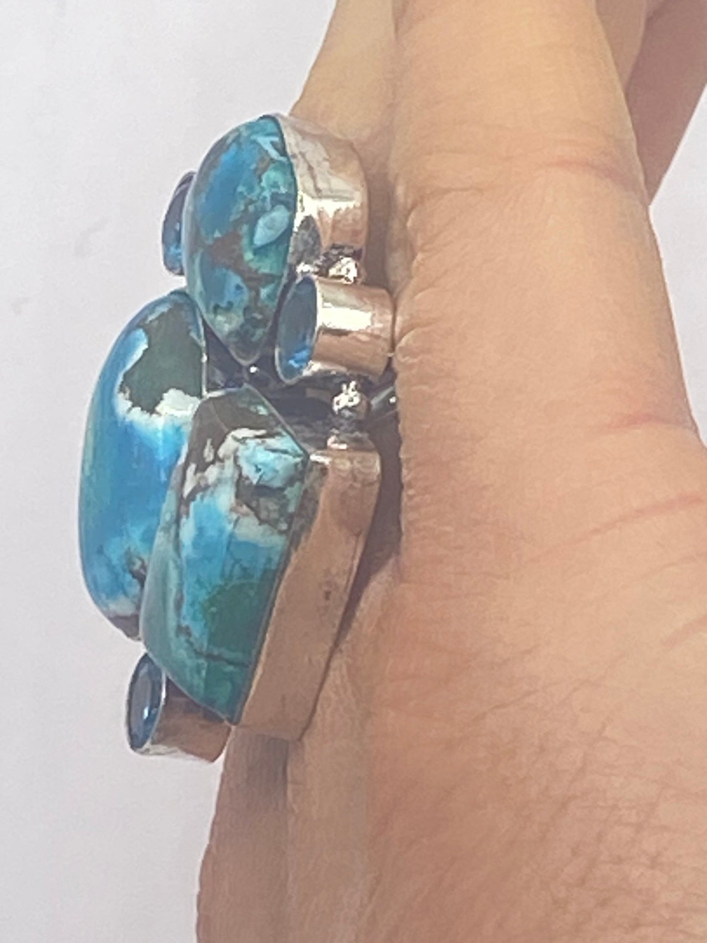 Vintage Blue Genuine Tibetan Turquoise Ring Size 7.5