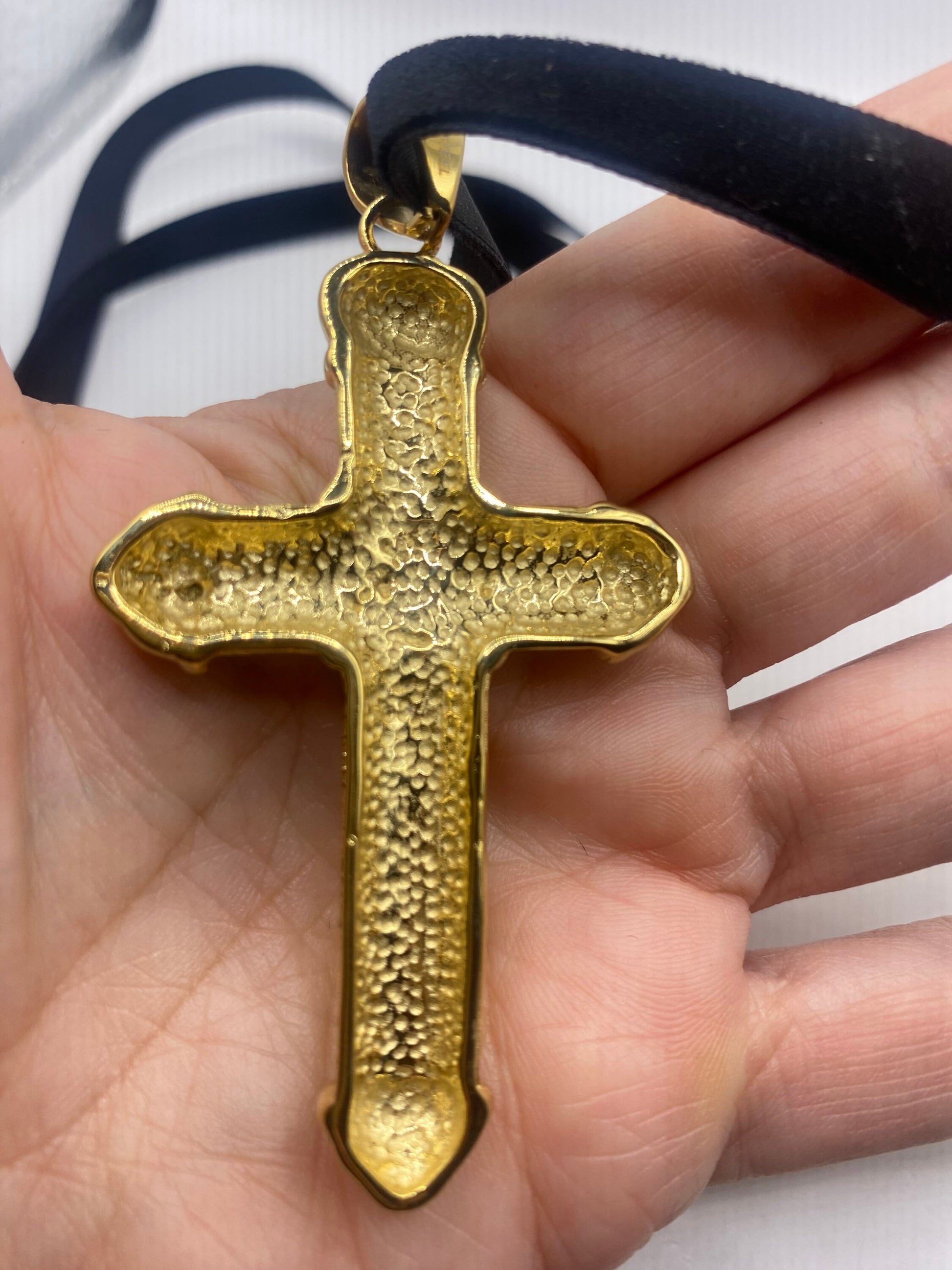 vintage Celtic Gold Stainless Steel Cross pendant necklace