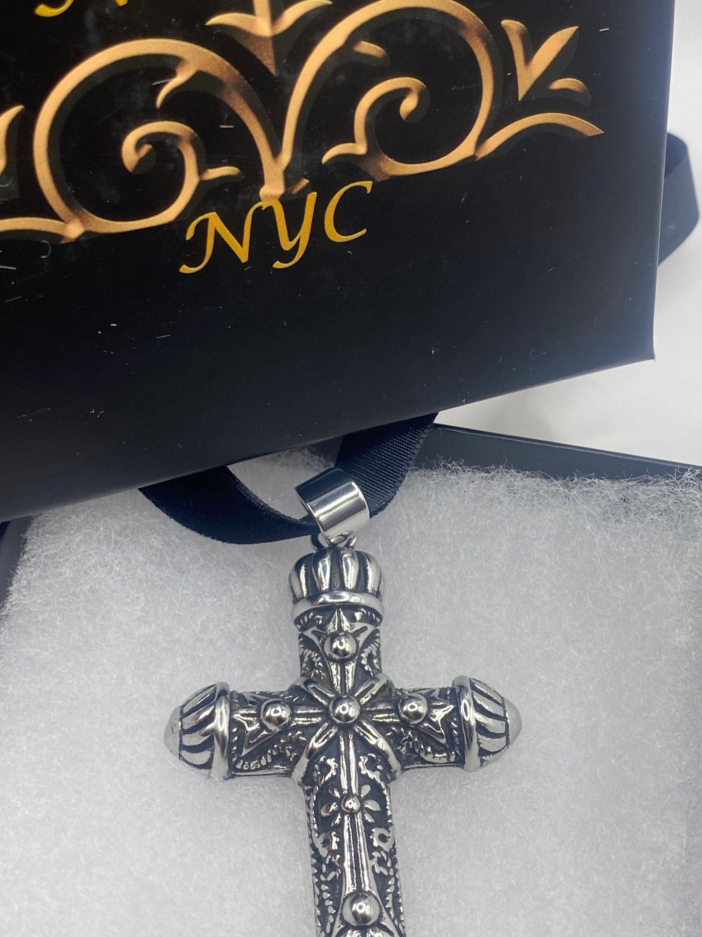 vintage Celtic Stainless Steel Cross pendant necklace