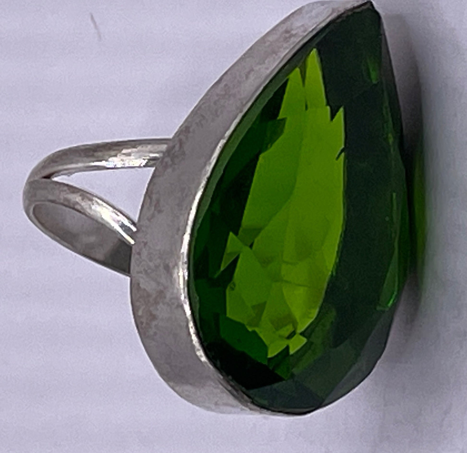 Vintage Green Antique Glass Cocktail Ring