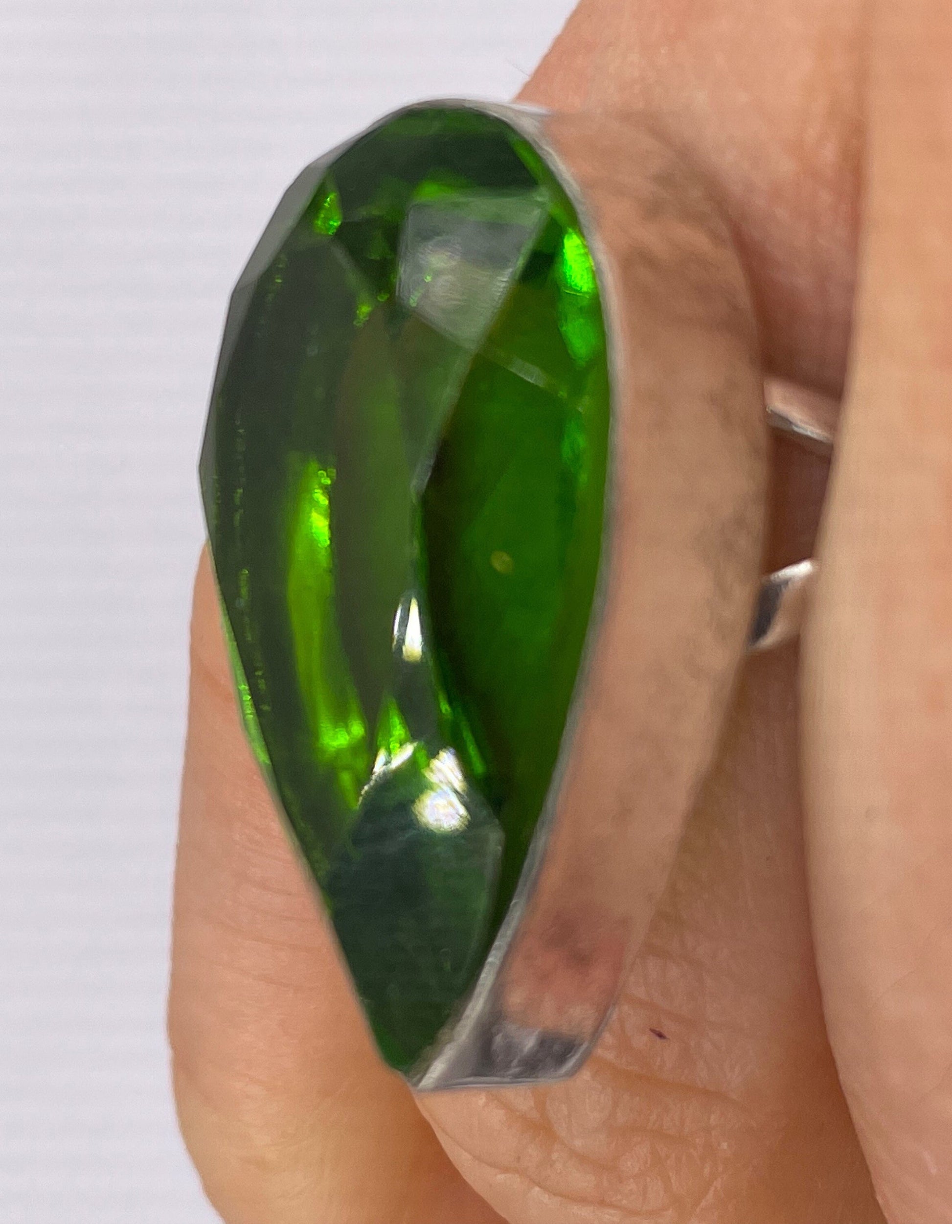 Vintage Green Antique Glass Cocktail Ring