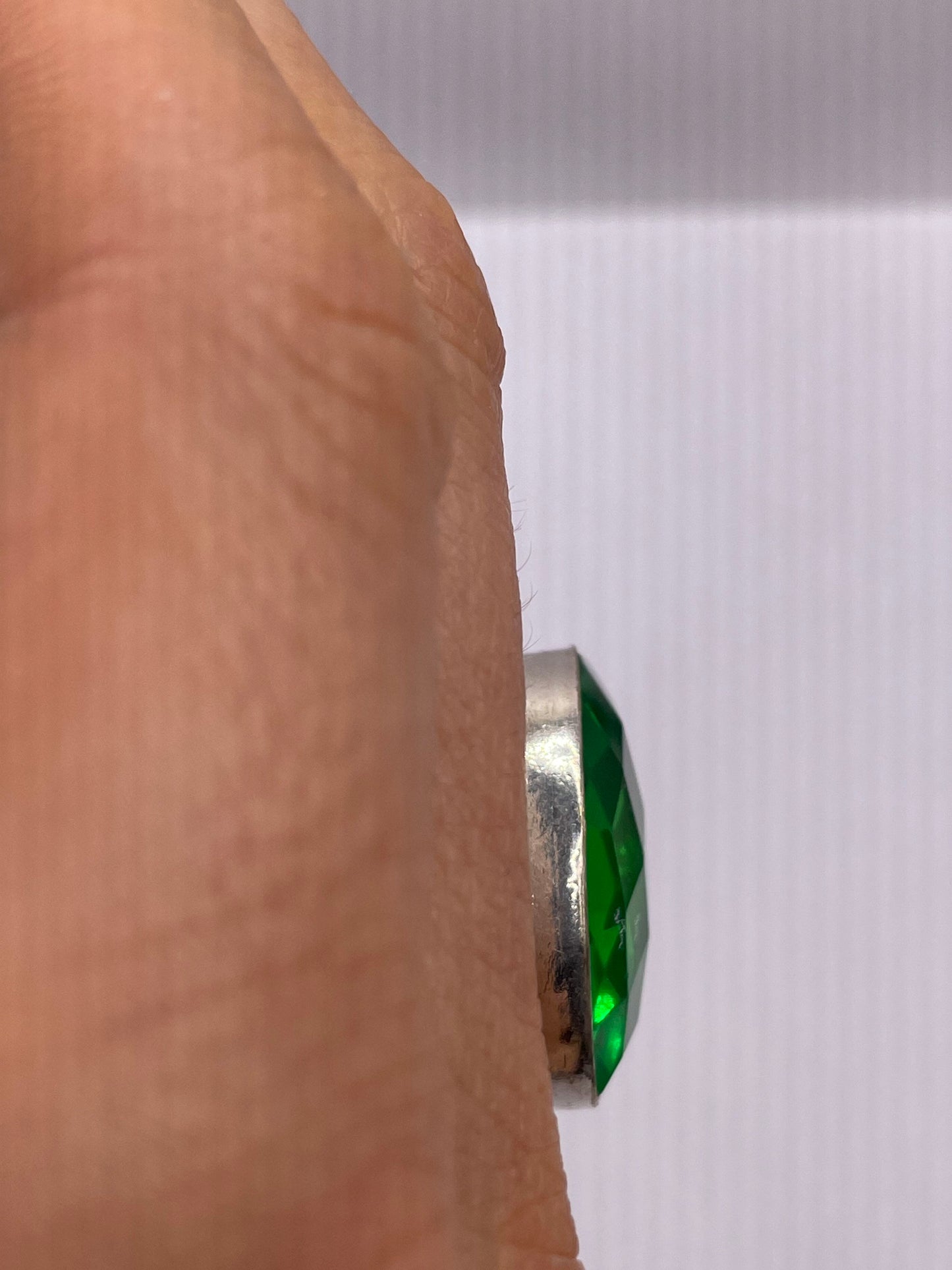 Vintage Green Antique Glass Cocktail Ring