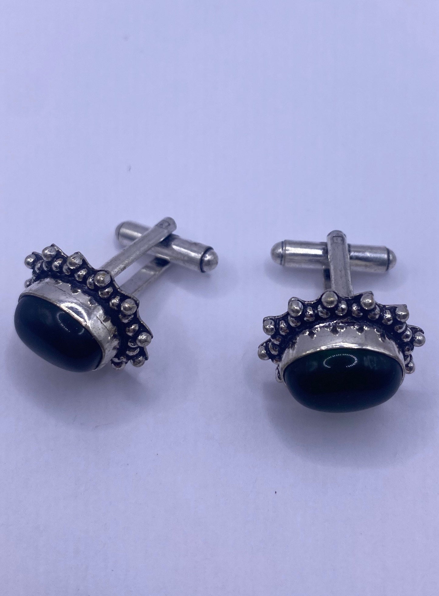 Vintage Green Tourmaline Cuff Links