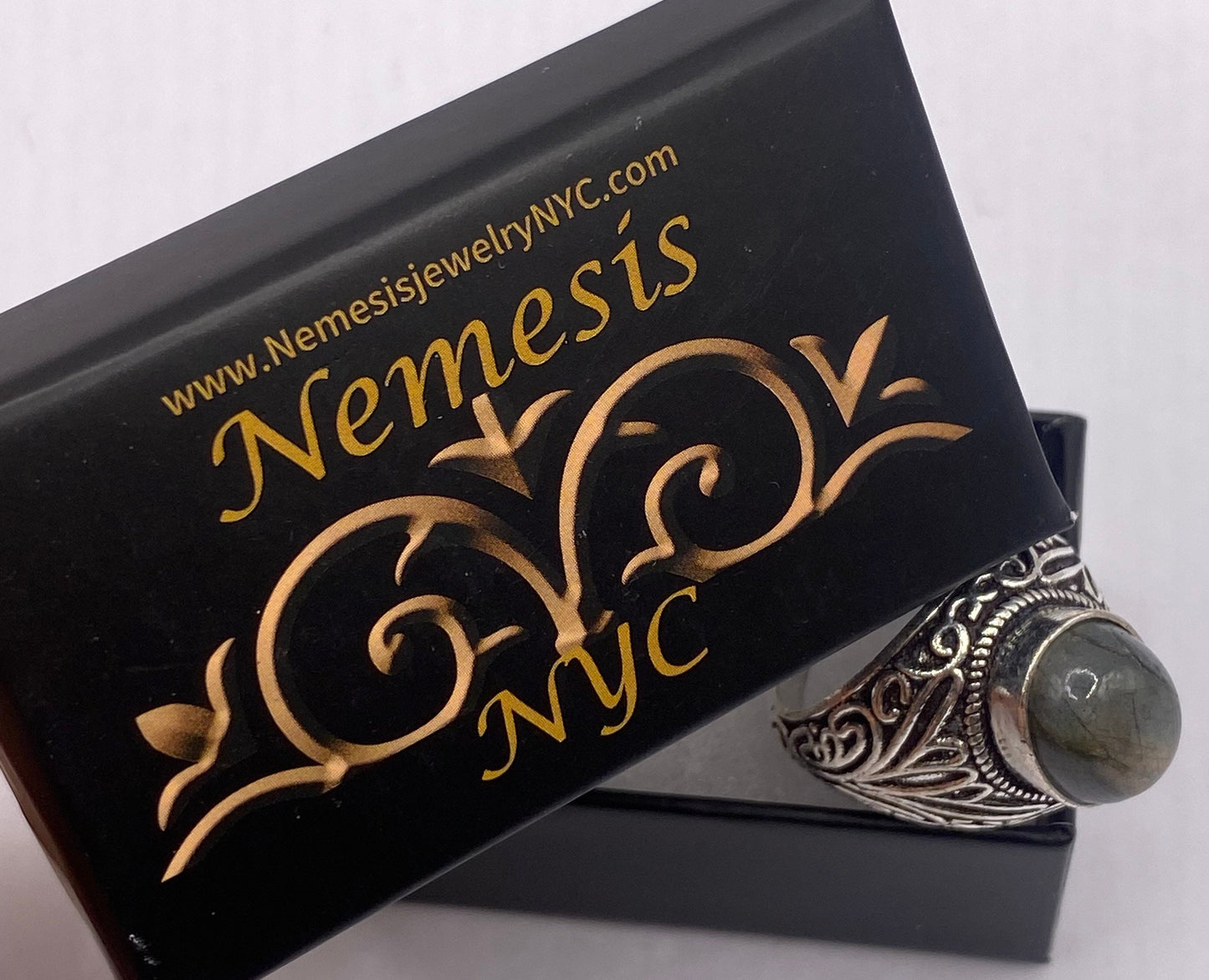 Vintage Rainbow Labradorite Statement Ring