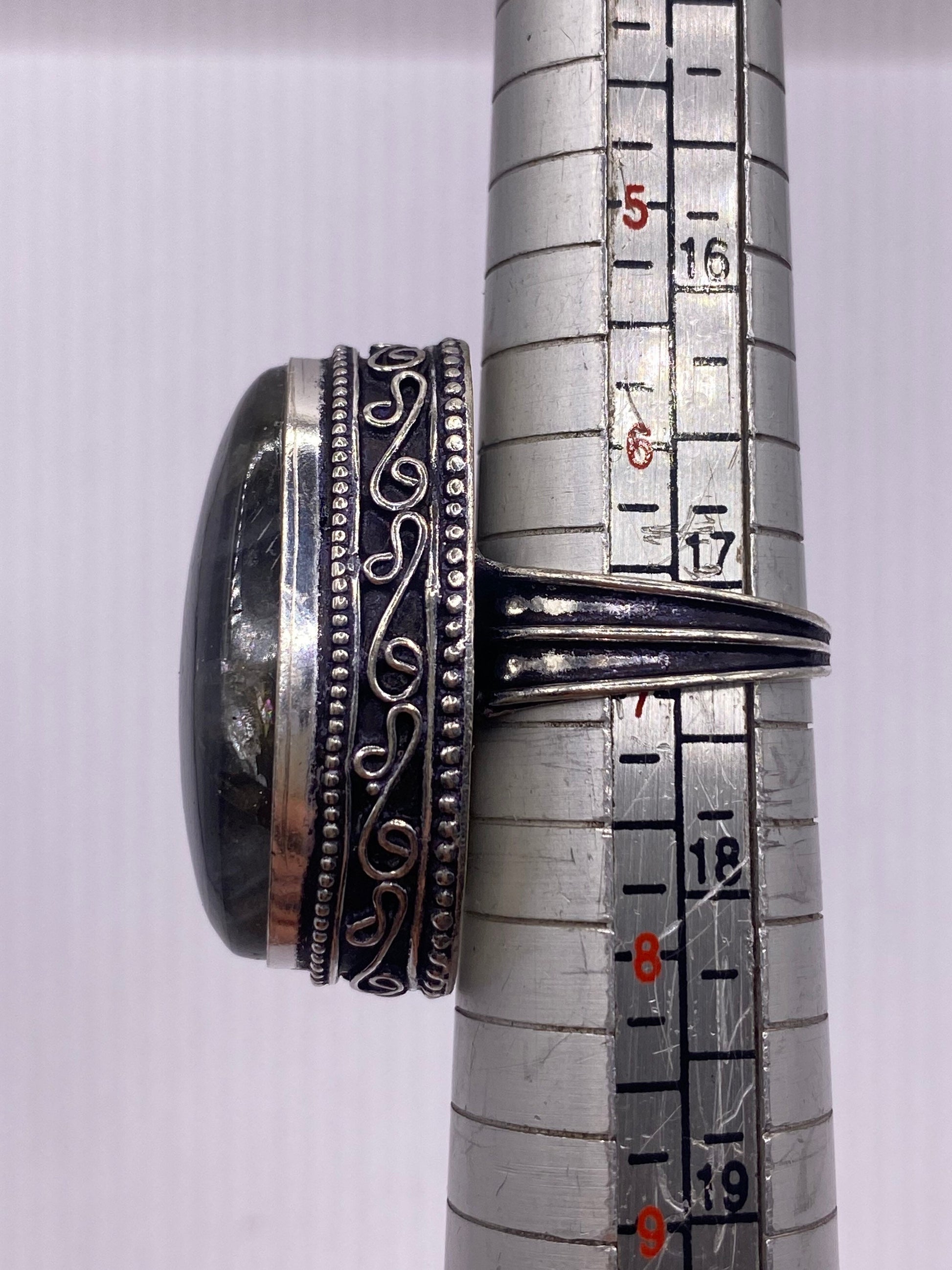 Vintage Rainbow Labradorite Statement Ring