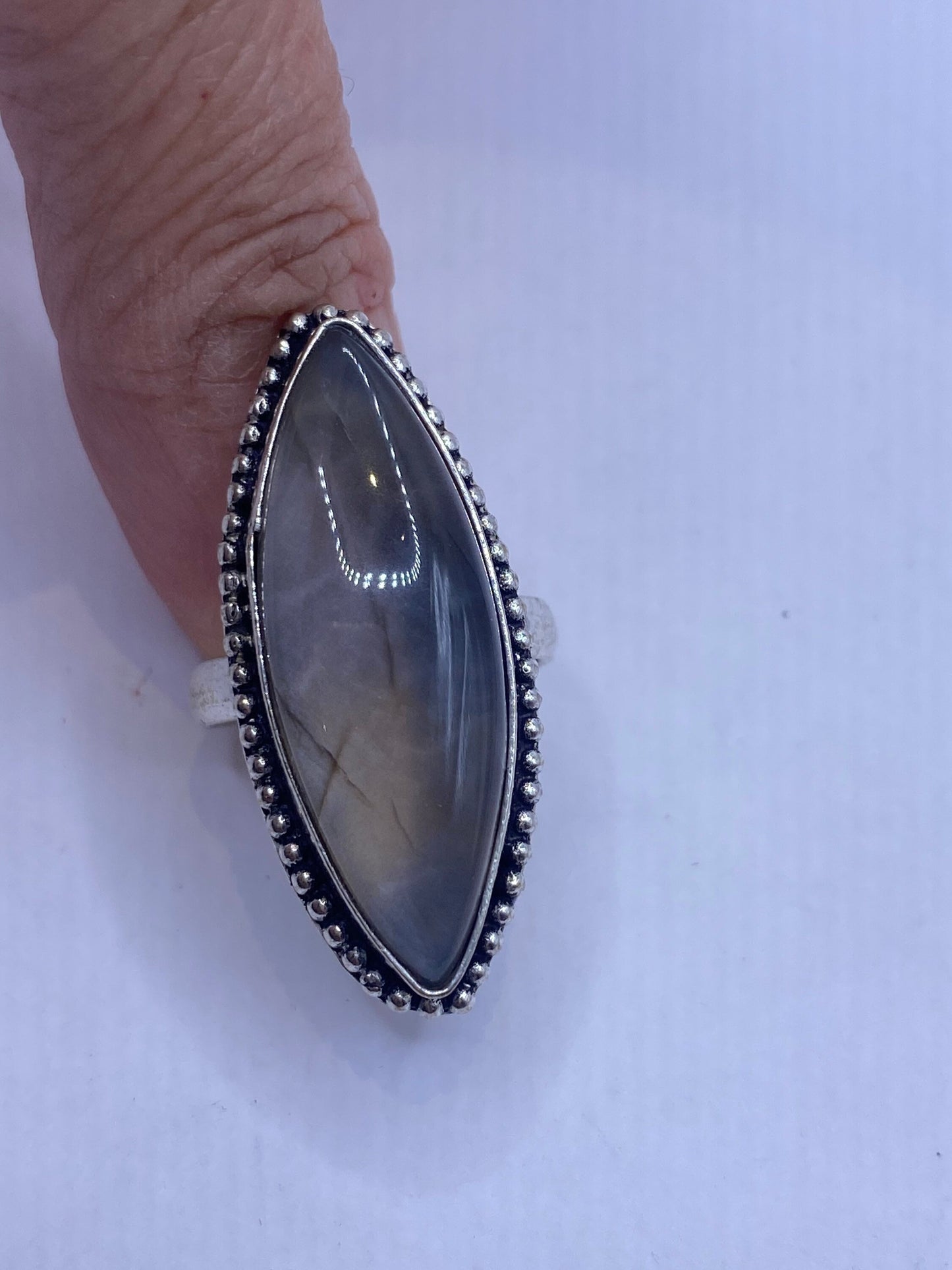 Vintage Rainbow Labradorite Statement Ring