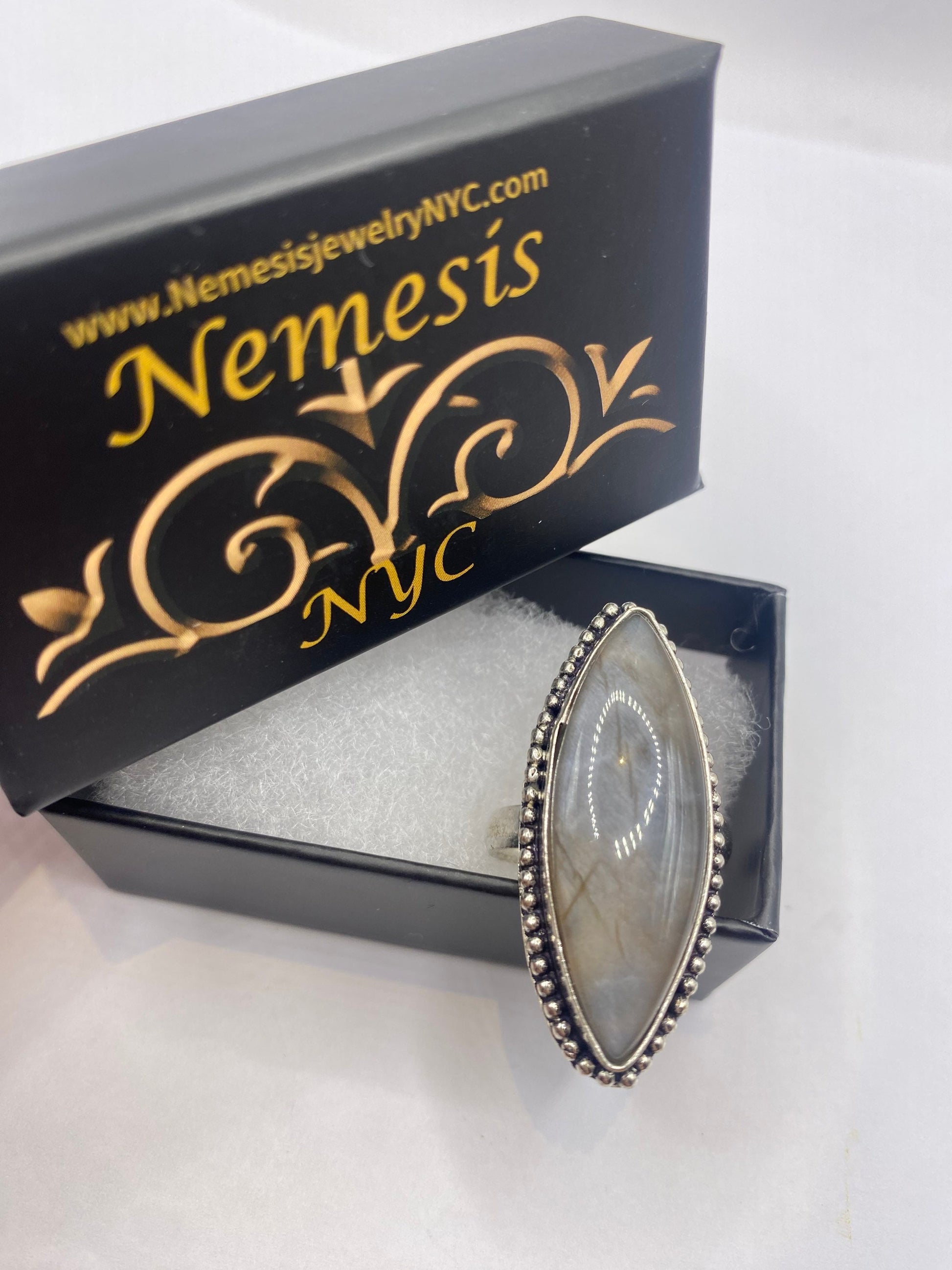 Vintage Rainbow Labradorite Statement Ring