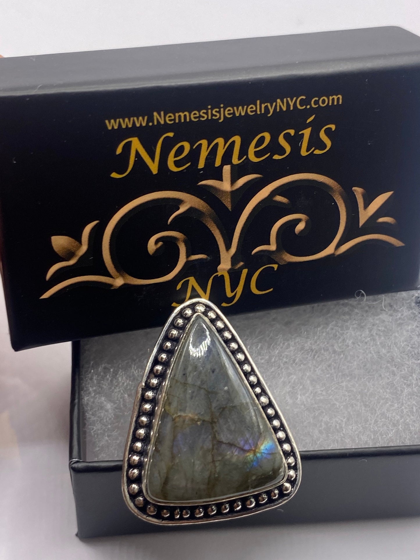 Vintage Rainbow Labradorite Statement Ring