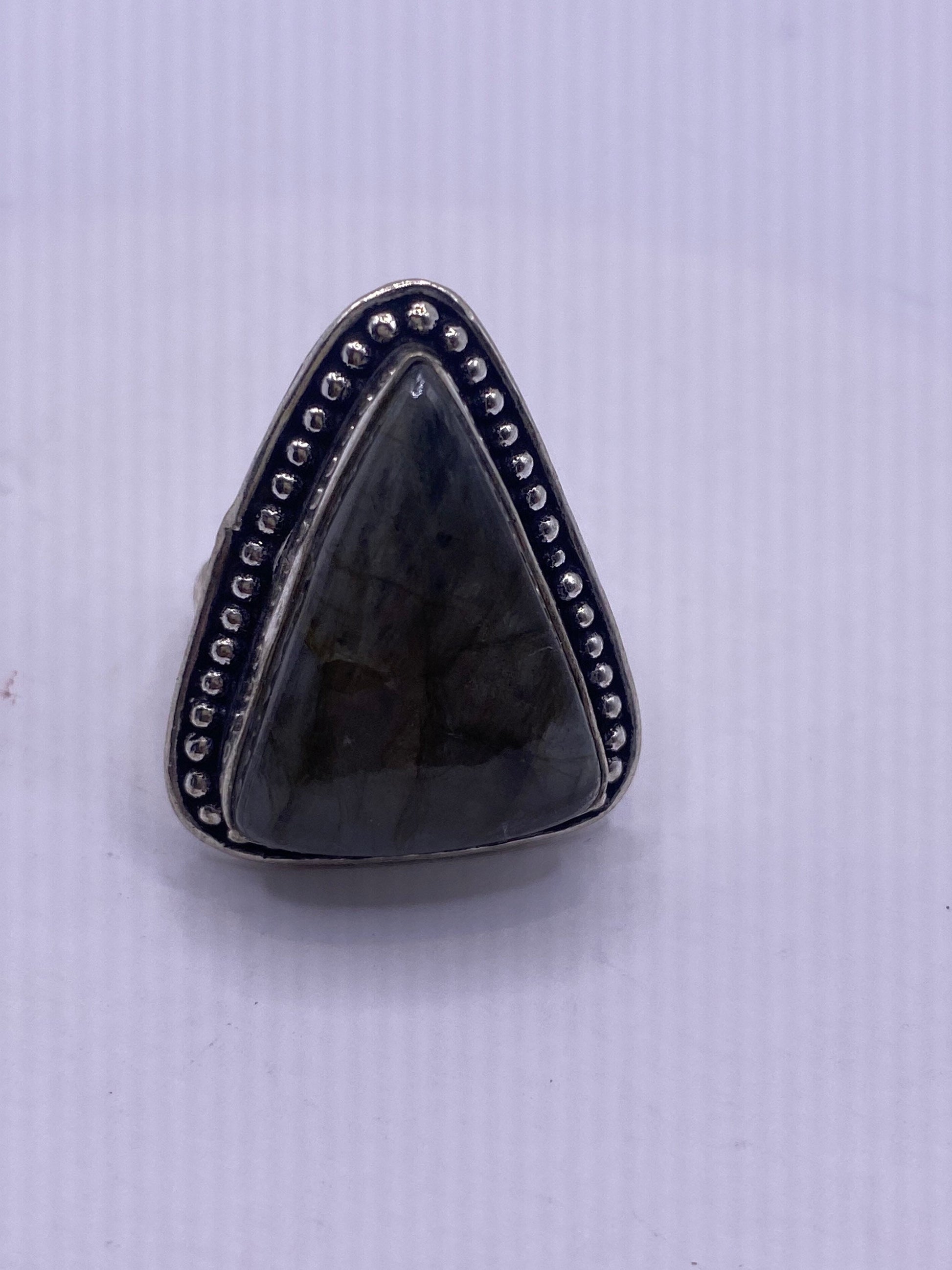 Vintage Rainbow Labradorite Statement Ring