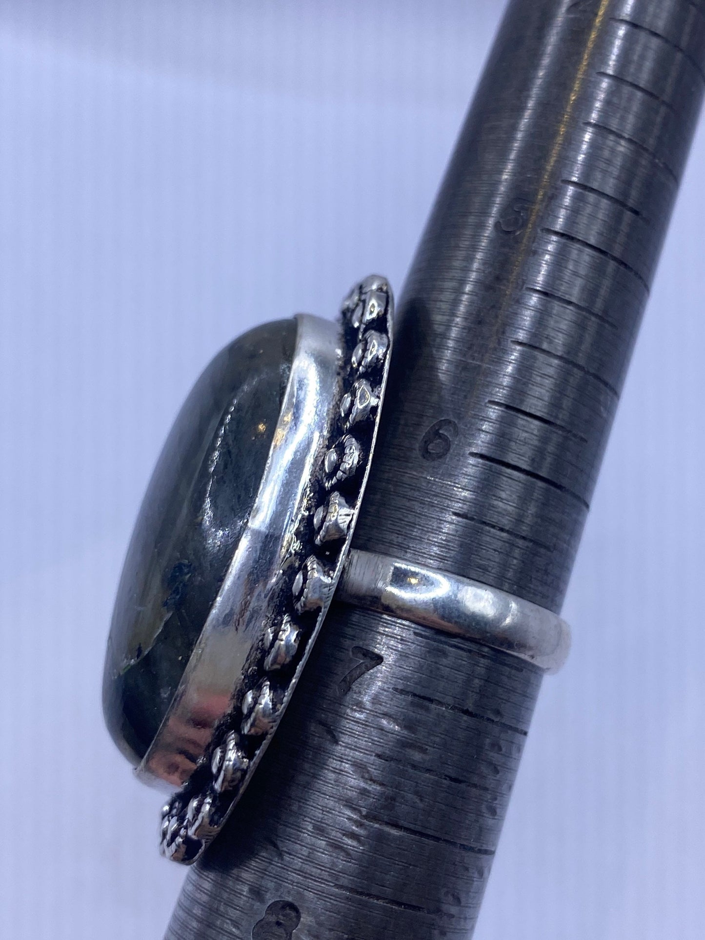 Vintage Rainbow Labradorite Statement Ring