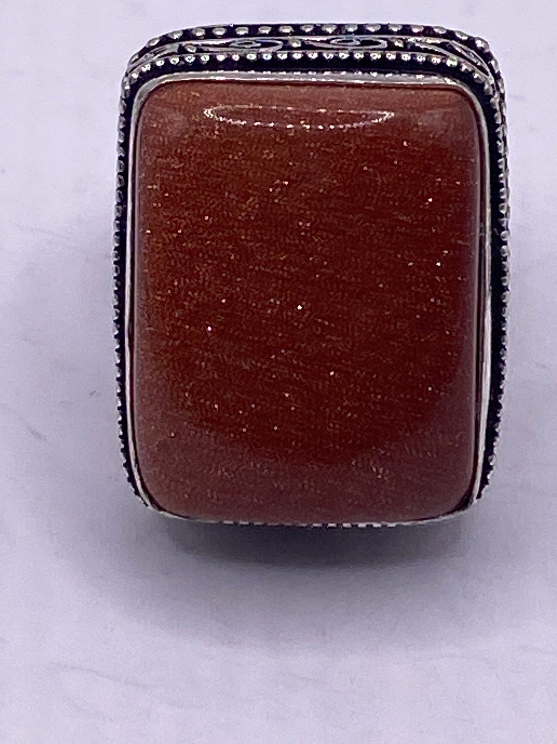Vintage Goldstone Gold Sandstone Cocktail Ring