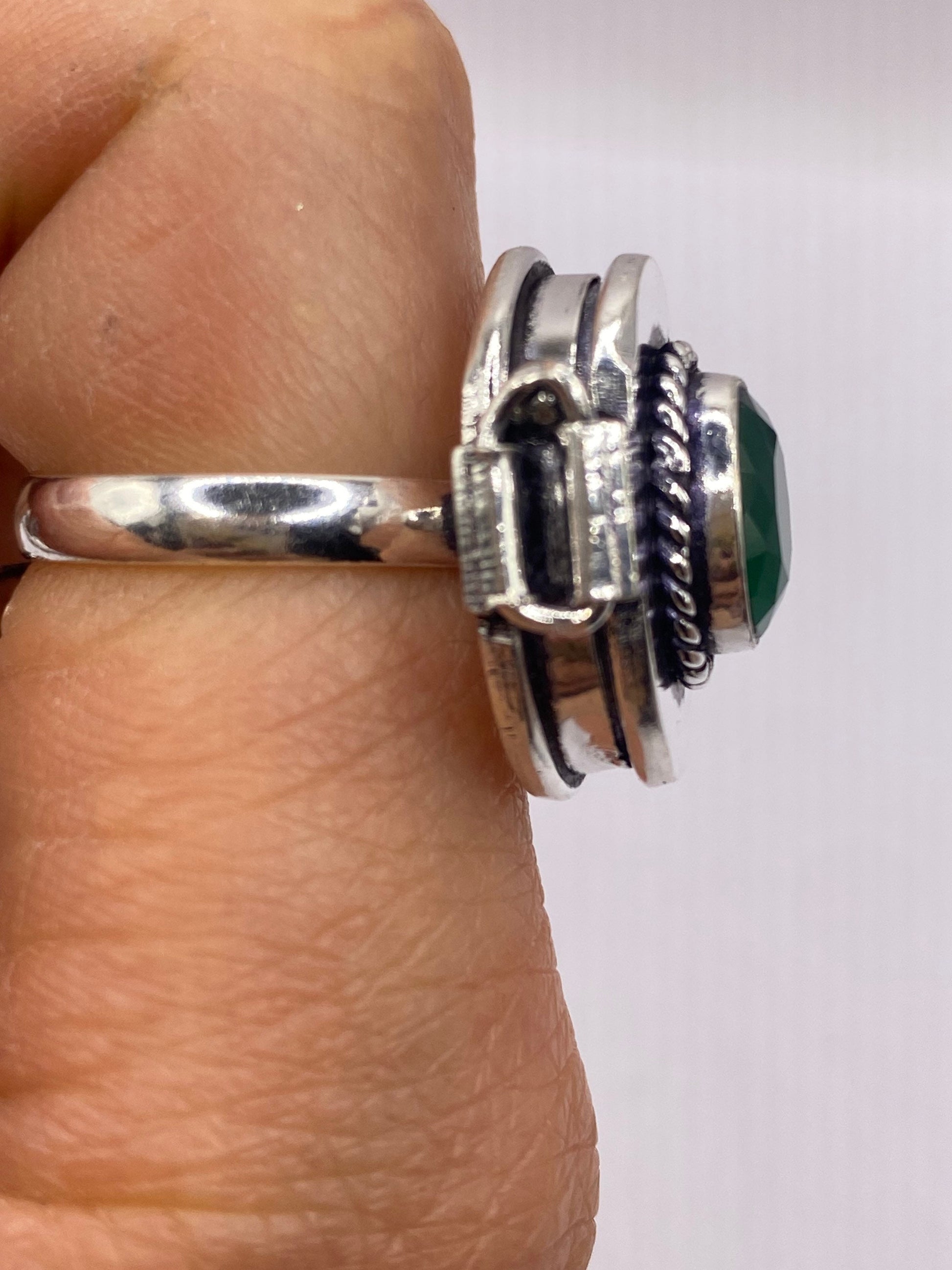 Vintage White Bronze Poison Pillbox Ring