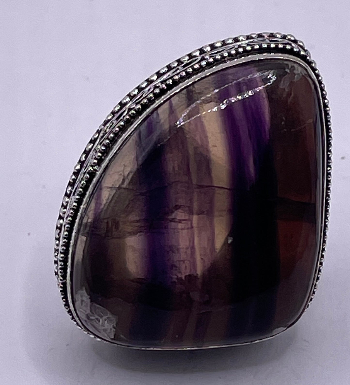 Vintage Genuine Purple Fluorite Ring Size 8