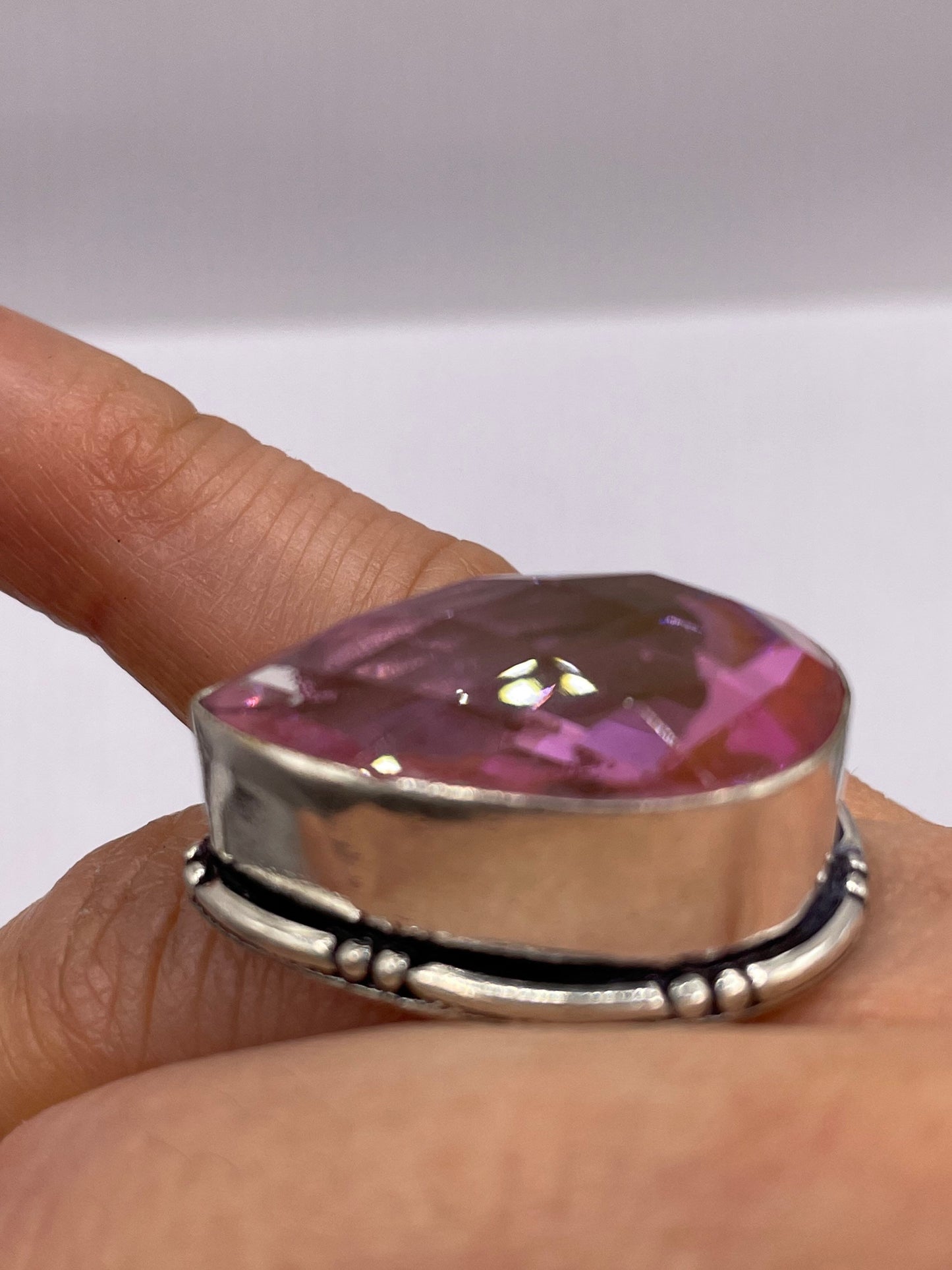 Vintage Cherry Glass Cocktail Ring