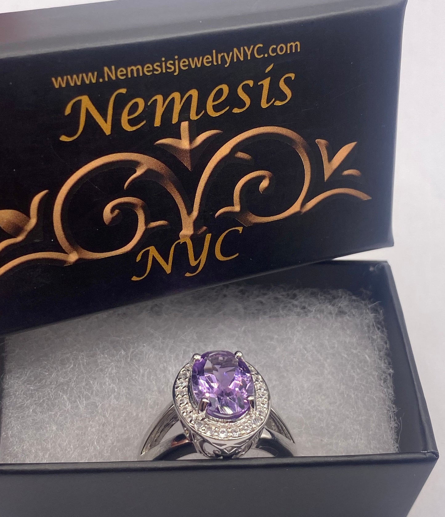 Vintage Handmade Genuine Purple Amethyst Filigree Setting 925 Sterling Silver Gothic Ring