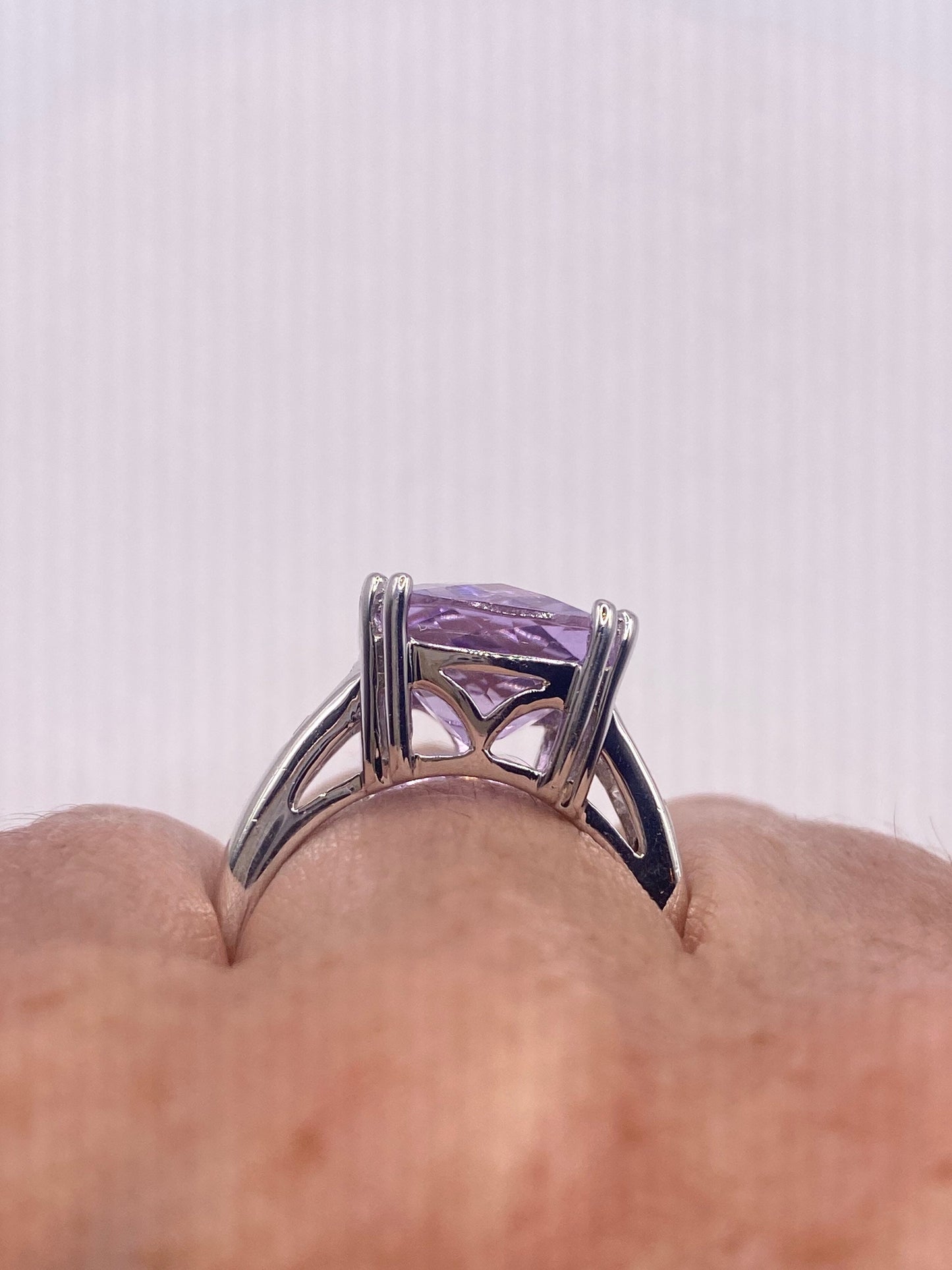 Vintage Handmade Genuine Purple Amethyst Filigree Setting 925 Sterling Silver Gothic Ring