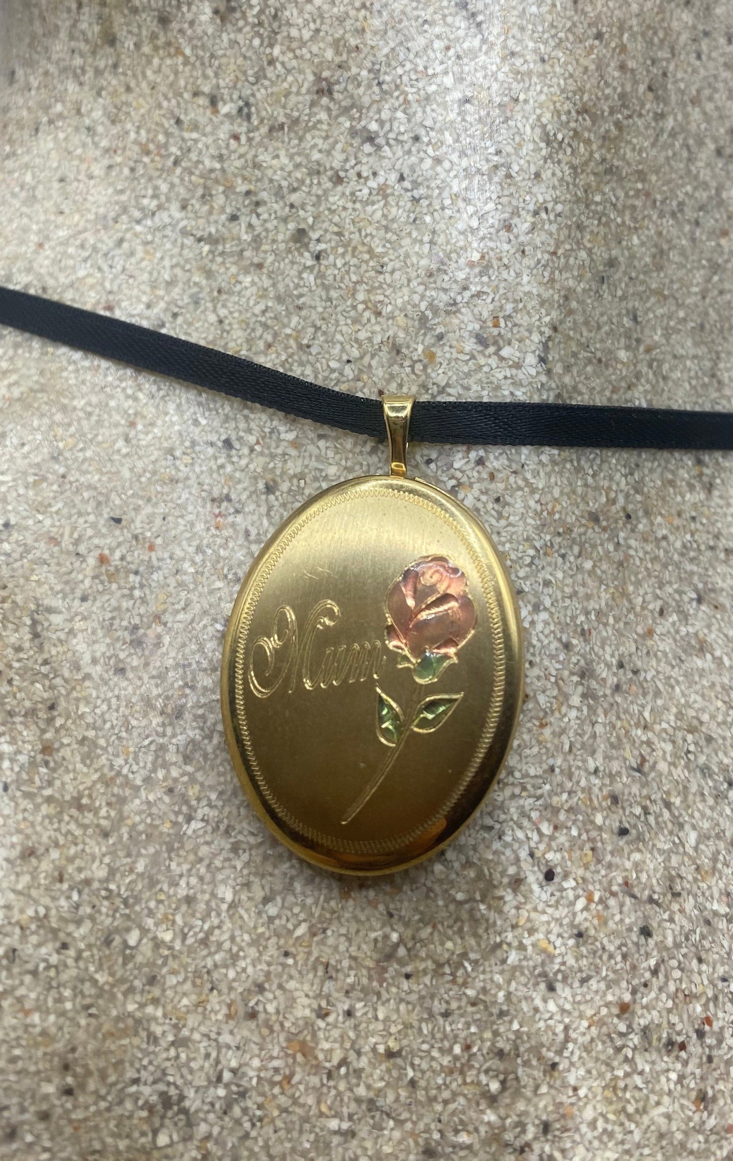 Vintage Locket Choker Gold Filled Love Necklace